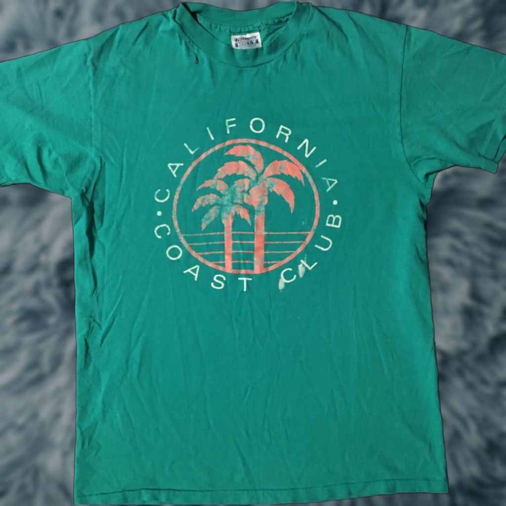 Vintage VINTAGE California Coast Club Faded Distress Shirt L Surf Skate Beach Grunge OP Shirt Mens Green 80s California Surf 90s Grunge Ocean Beach USA Size US L / EU 52-54 / 3 - 1 Thumbnail