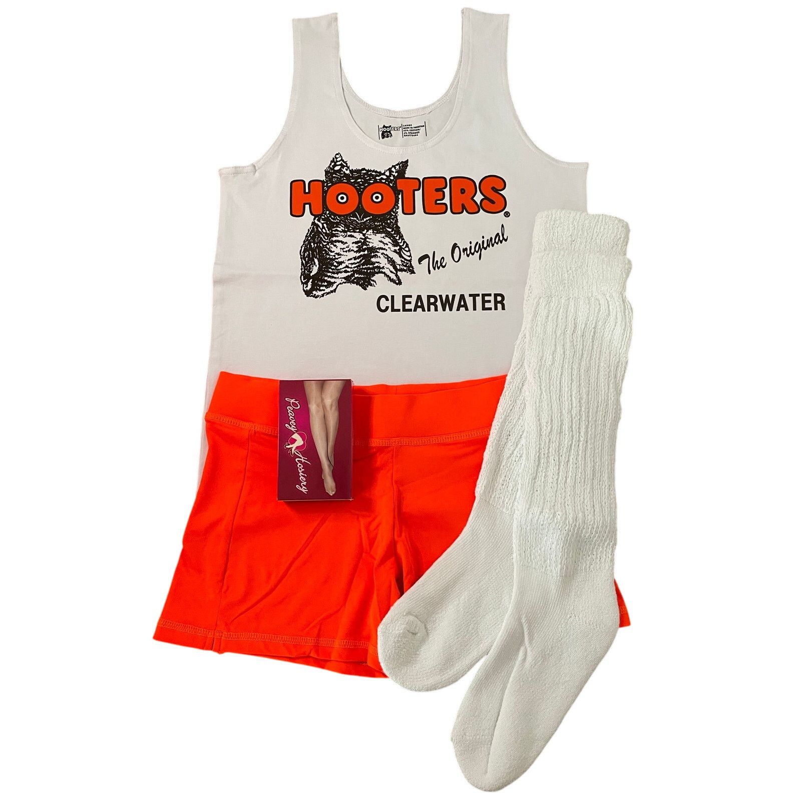 Other New Hooters Uniform Tank Shorts Pouch Tag Socks hose Medium Size L / US 10 / IT 46 - 2 Thumbnail