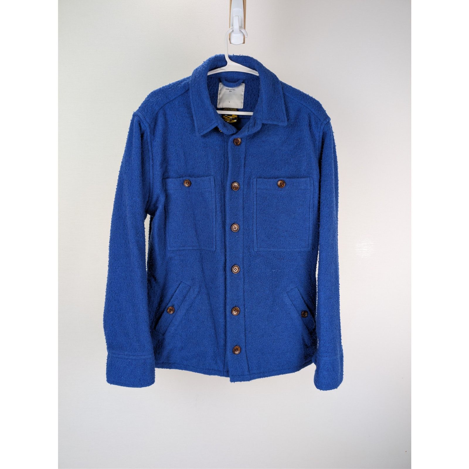 Percival o1rshd1 CC20 Casentino Wool Blanket Overshirt in Blue Size US L / EU 52-54 / 3 - 2 Thumbnail