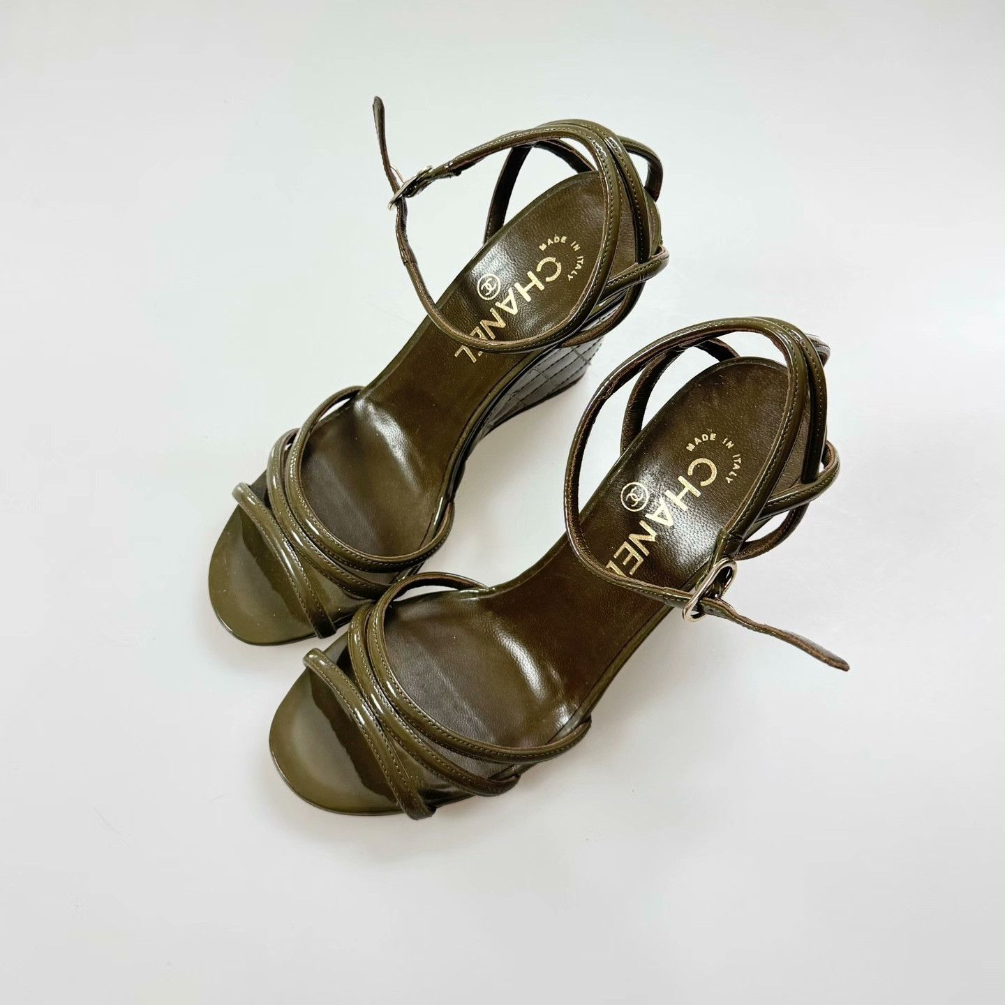Chanel Chanel Brown Block Heel Sandals Size US 6 / IT 36 - 1 Thumbnail