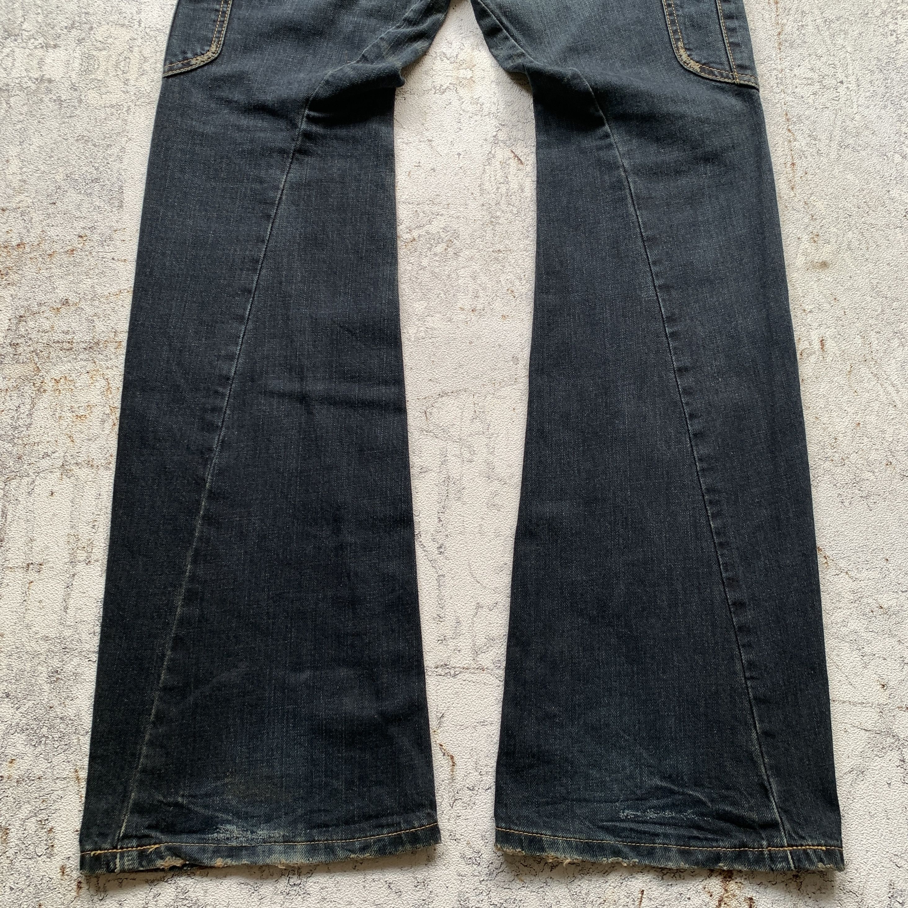 Japanese Brand Lee Riders Spiral ifsix LGB GOA Bootcut Flared Jeans Size US 30 / EU 46 - 11 Thumbnail