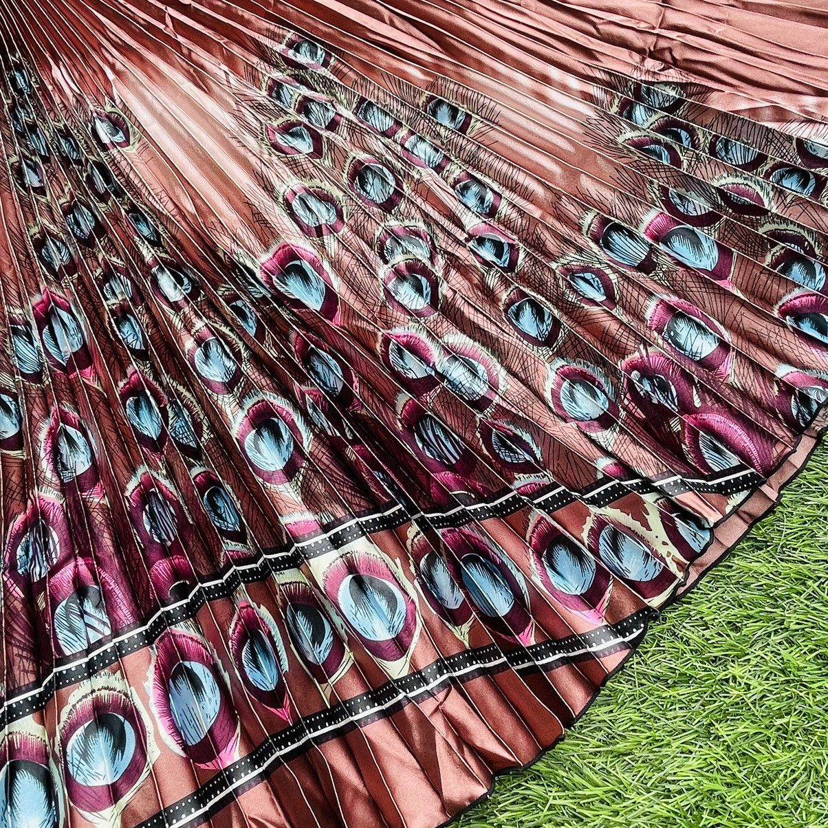 20471120 × Seditionaries Pleated Peafowl Silk Maxi Skirt Size 28" / US 6 / IT 42 - 2 Thumbnail