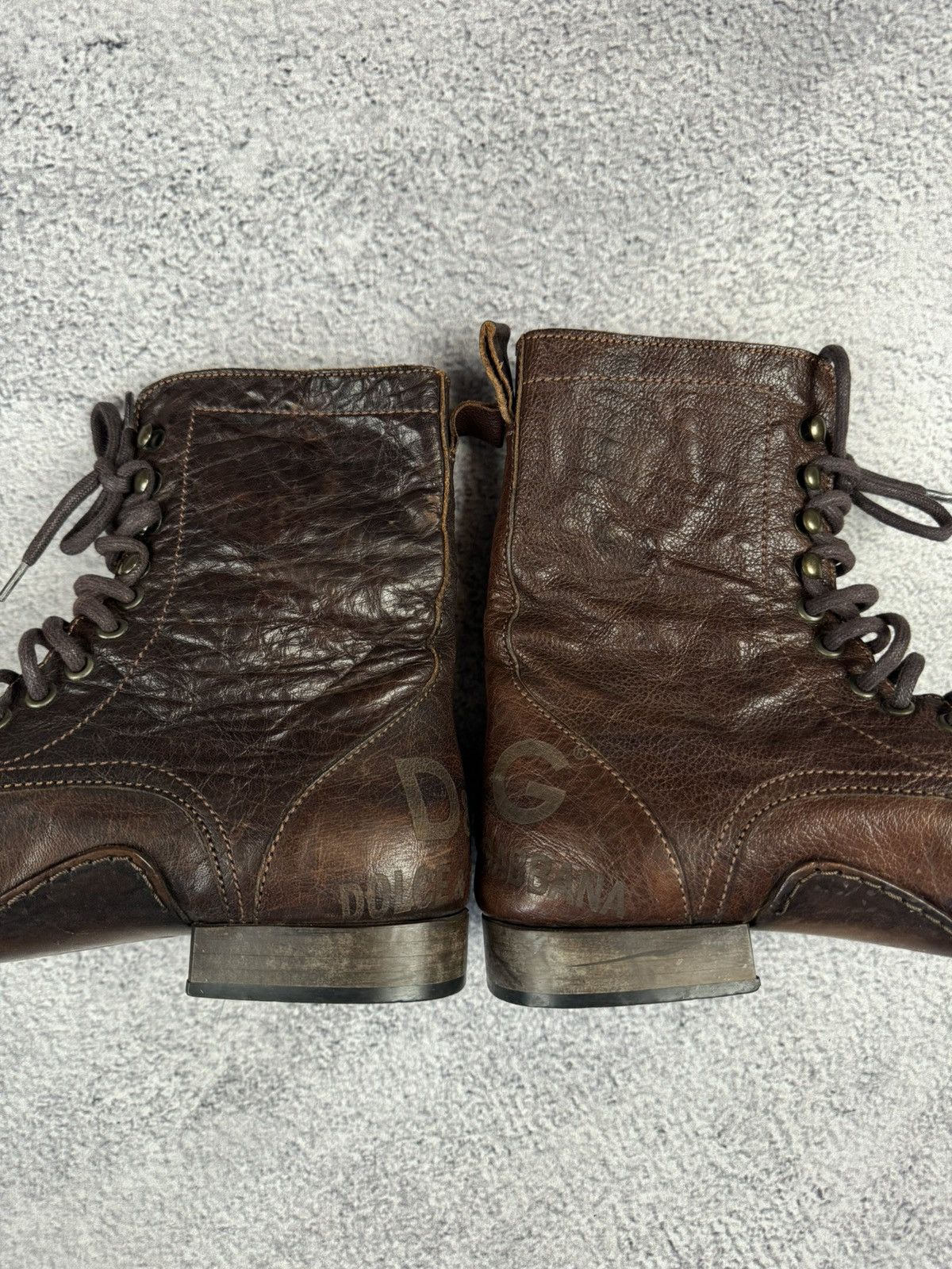 Dolce & Gabbana × Vintage DOLCE GABBANA Vintage Leather Unisex Boots Shoes Brown Size US 10 / IT 40 - 18 Thumbnail