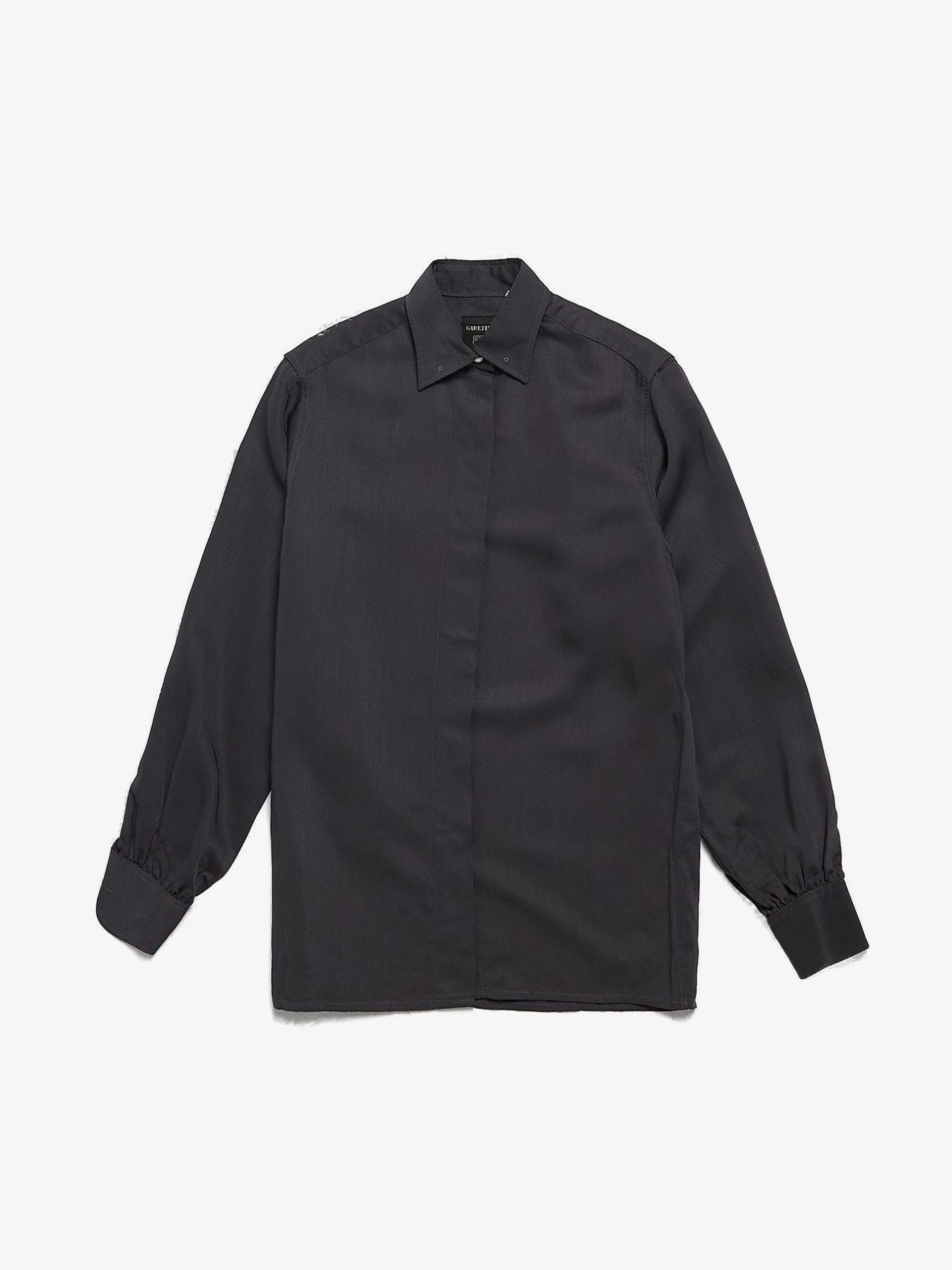 Jean Paul Gaultier Dark Gray Classic Viscose Shirt Size US S / EU 44-46 / 1 - 1 Thumbnail
