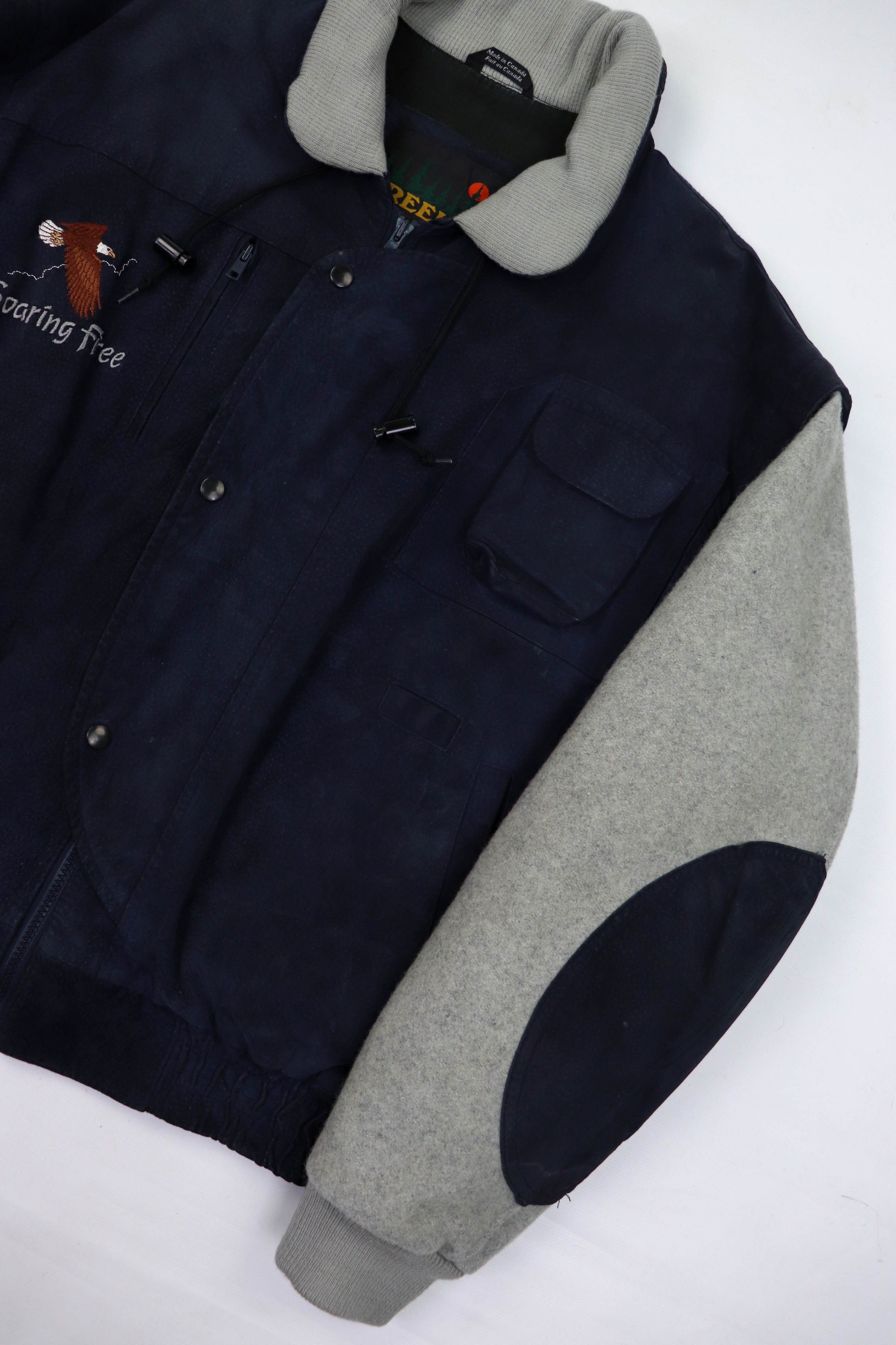 Vintage 90s Vintage Peerless Garments SuedeWool Embro Varsity Jacket Size US XL / EU 56 / 4 - 5 Thumbnail