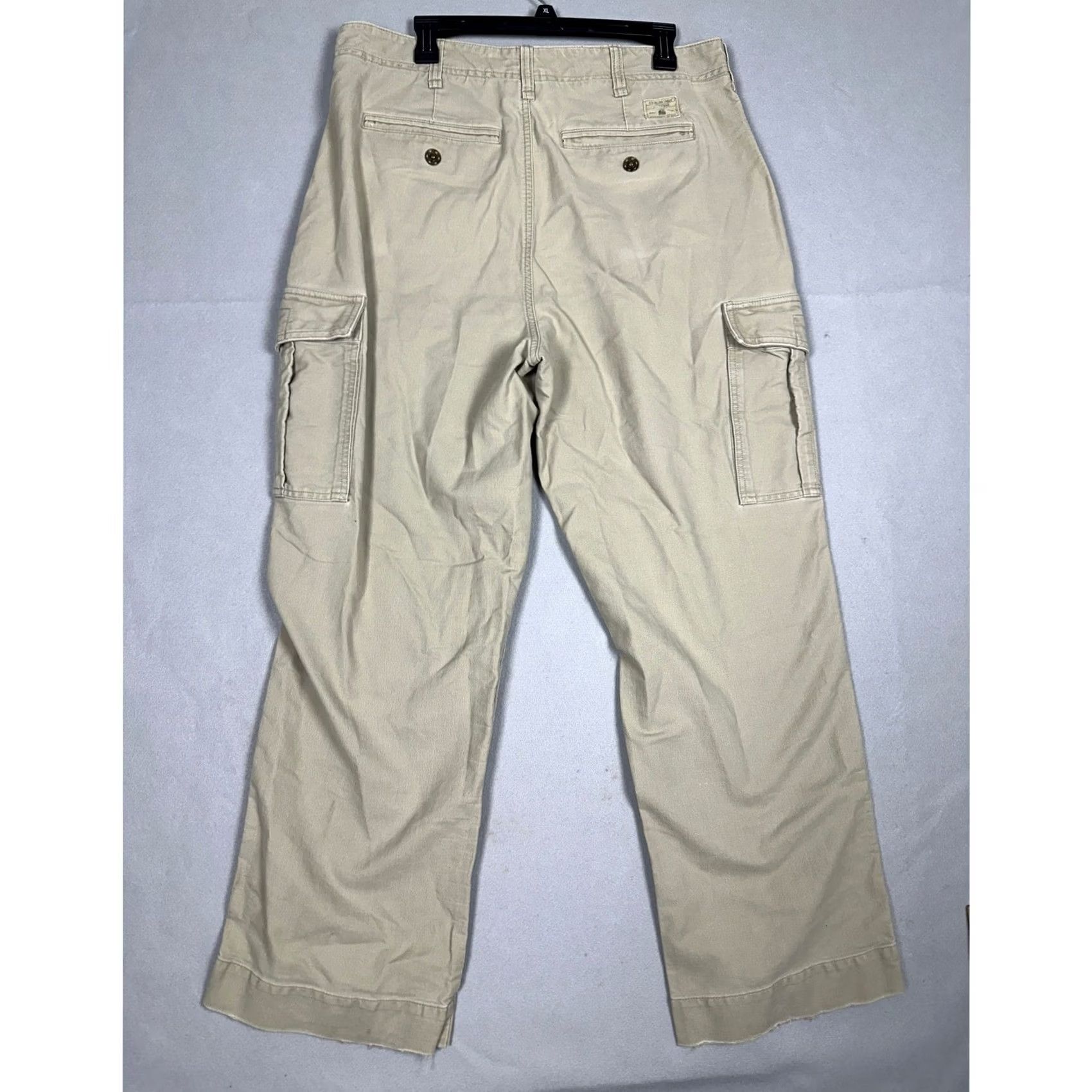 American Eagle Outfitters VINTAGE American Eagle Cargo Pants Mens 36x32 Khaki Straight Loose Button Fly Size US 36 / EU 52 - 2 Thumbnail
