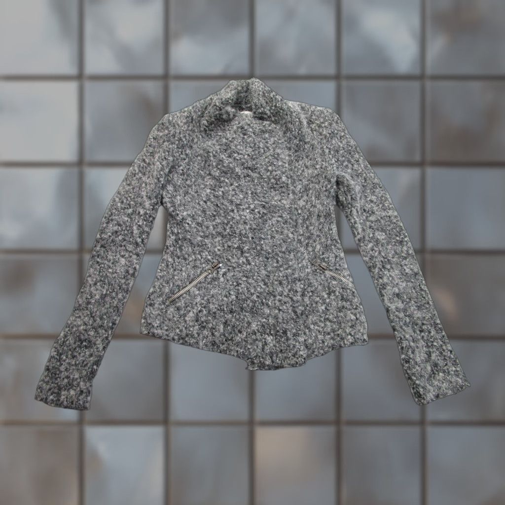 Isabel Marant Isabel Marant Etoile Jacket Womens 40 Gray Boucle Wool Moto Zip Asymmetrical Size S / US 4 / IT 40 - 1 Thumbnail