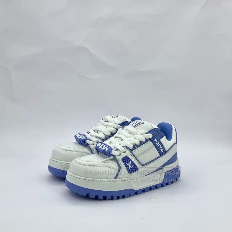 Louis Vuitton Louis Vuitton Trainer Maxi Blue and White Color-Block Logo Size US 5 / EU 37 - 1 Thumbnail