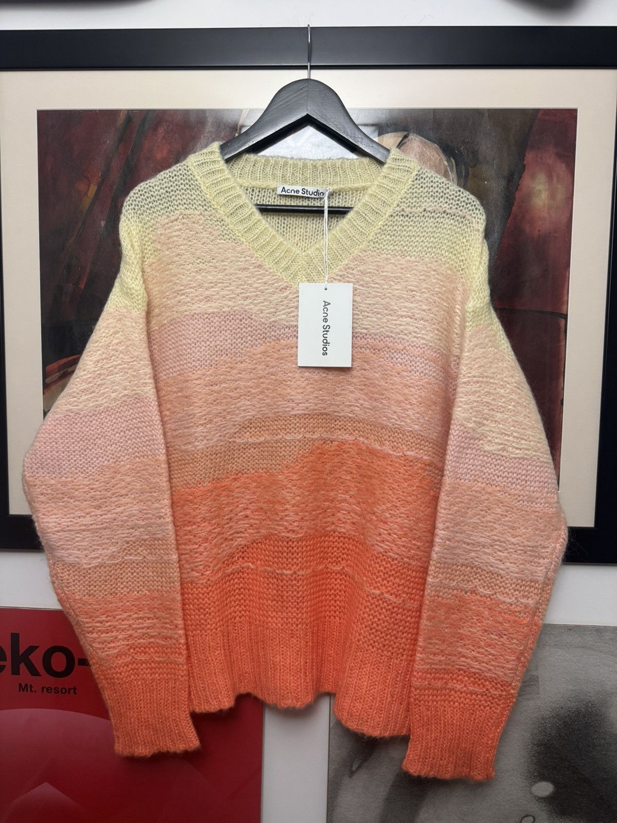 Acne Studios Orange Yellow Sweater Knit Designer Luxury Wool