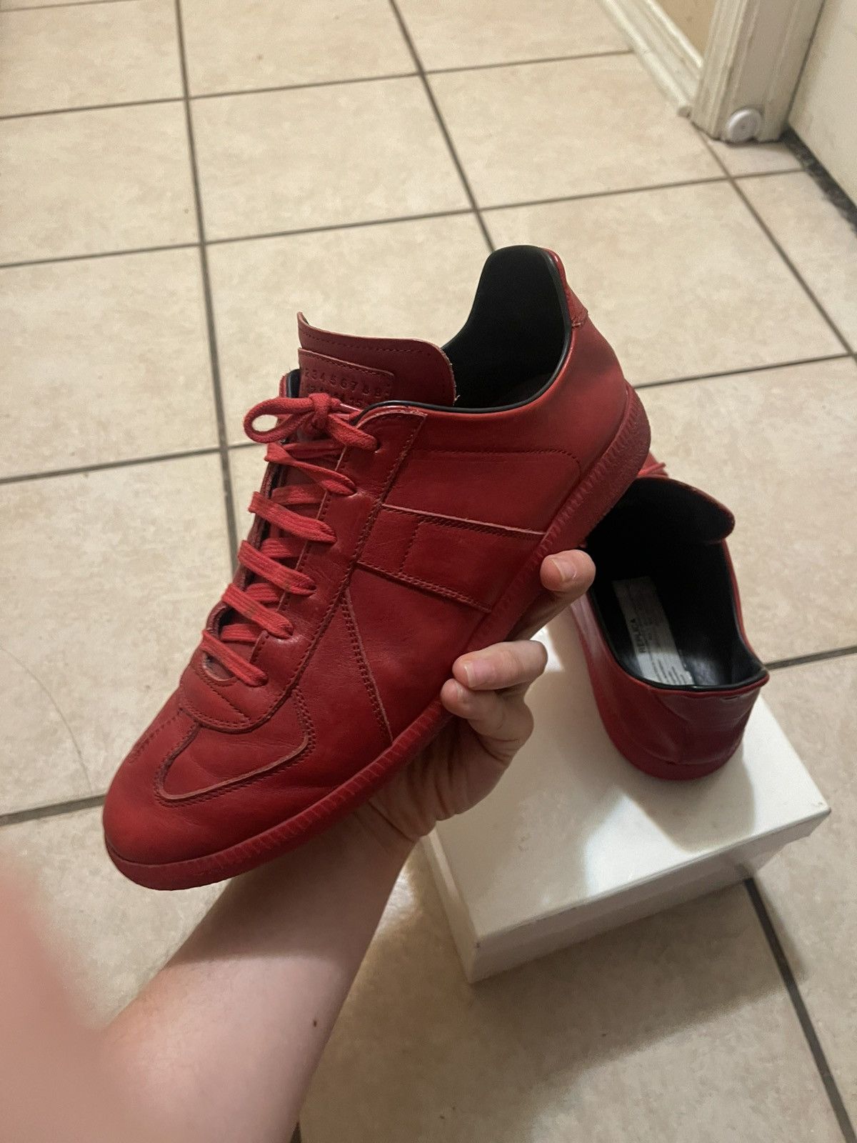 RARE Maison Margiela Full Leather GAT Sneakers 43 Replica