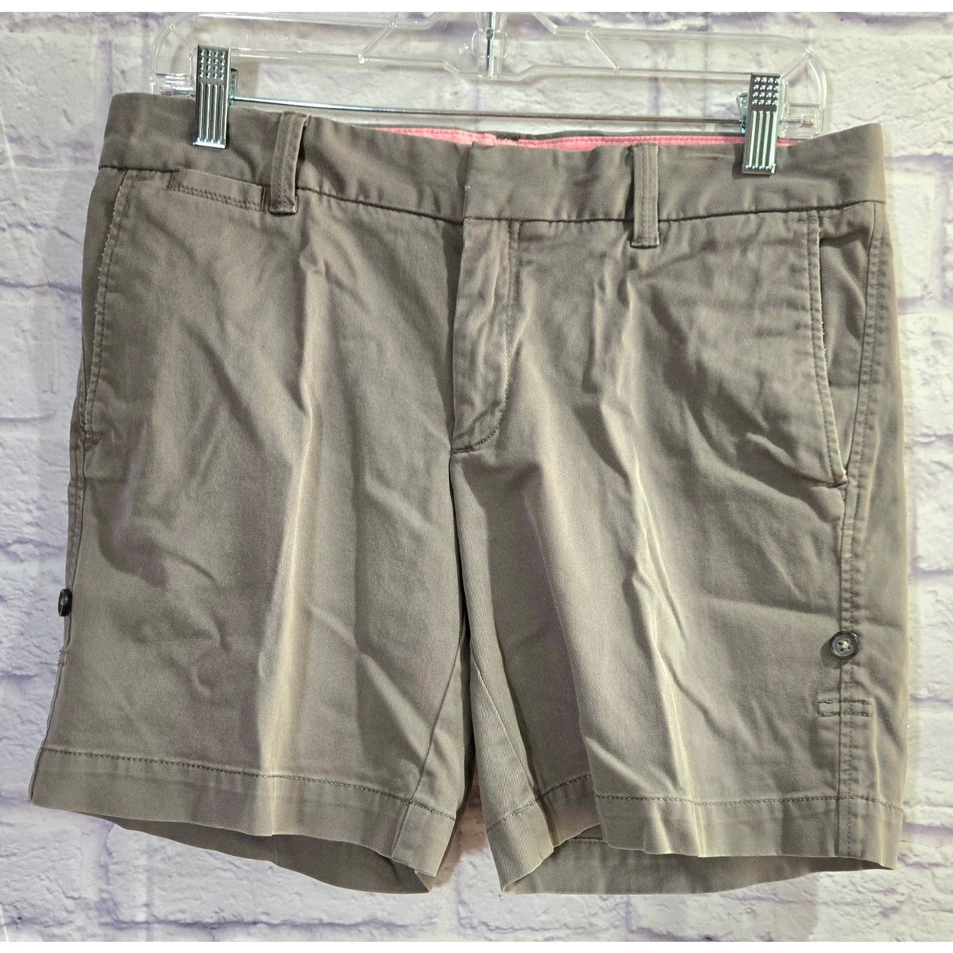 Other Banana Republic Gray Green Flat Front Chino Shorts 8 Stretch Size 30" / US 8 / IT 44 - 1 Thumbnail