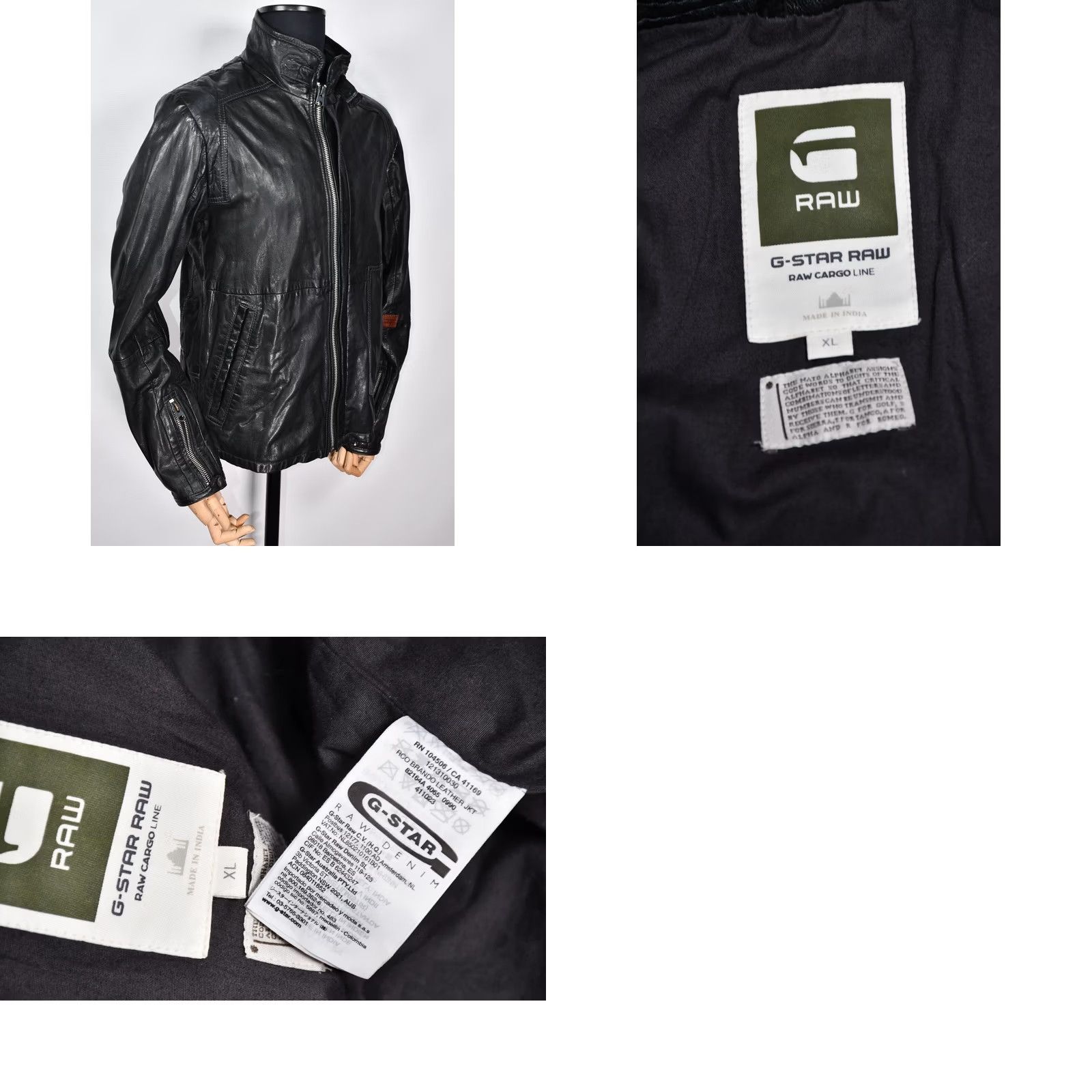 G-Star G-Star RCO Brando Leather Jacket XL Men's Black Leather Classic Biker Zip Casual 57cm 70cm 48cm Size XL Size US XL / EU 56 / 4 - 9 Thumbnail