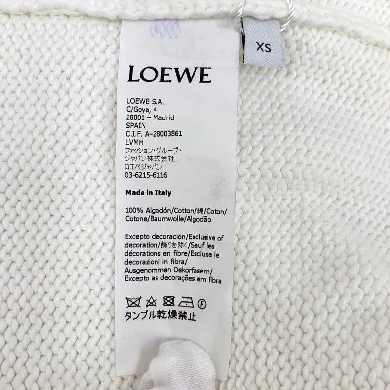 Loewe Loewe White logo lettered embossed cotton round neck long Size XS / US 0-2 / IT 36-38 - 6 Thumbnail