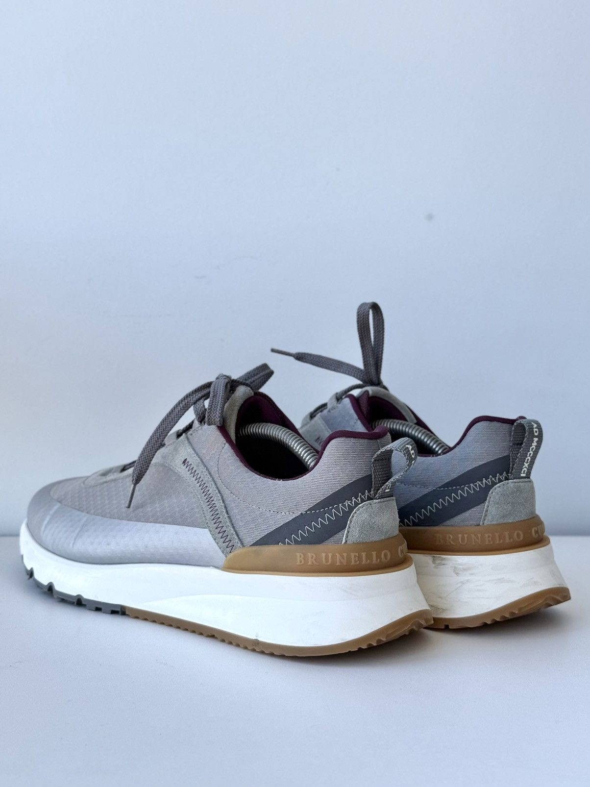 Brunello Cucinelli Brunello Cucinelli Honeycomb Grey Lace Up Sneaker Mens Shoes Size US 12 / EU 45 - 6 Thumbnail