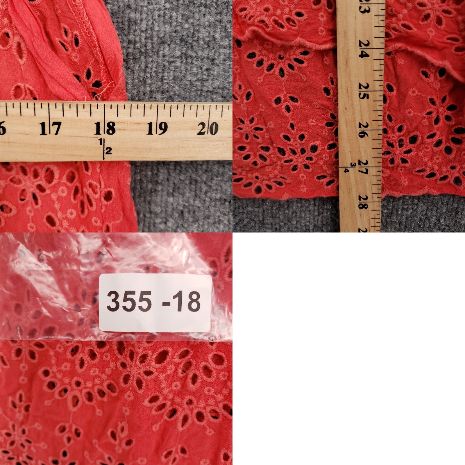 Vintage Democracy Tank Womens M Medium Red Tunic Sleeveless Pullover Casual Top Eyelet Floral Round Neck, Collarless, Rayon Size M / US 6-8 / IT 42-44 - 8 Thumbnail