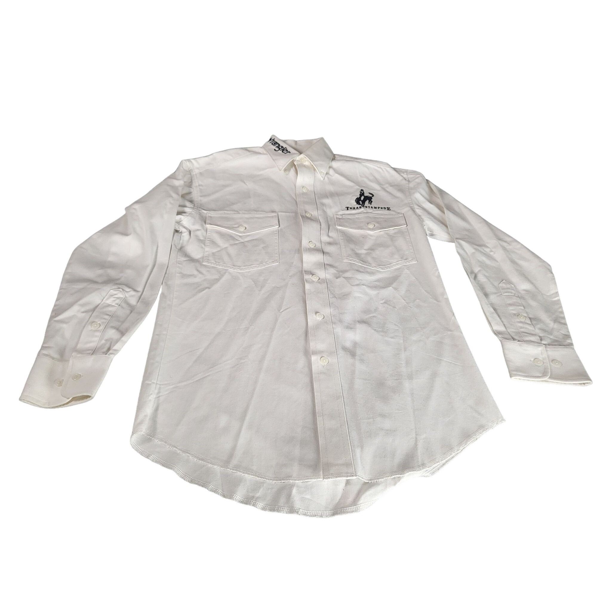 Wrangler Wrangler Western Button Up Shirt Men Sz 14 1/2x33 Small Whit Size US S / EU 44-46 / 1 - 1 Thumbnail
