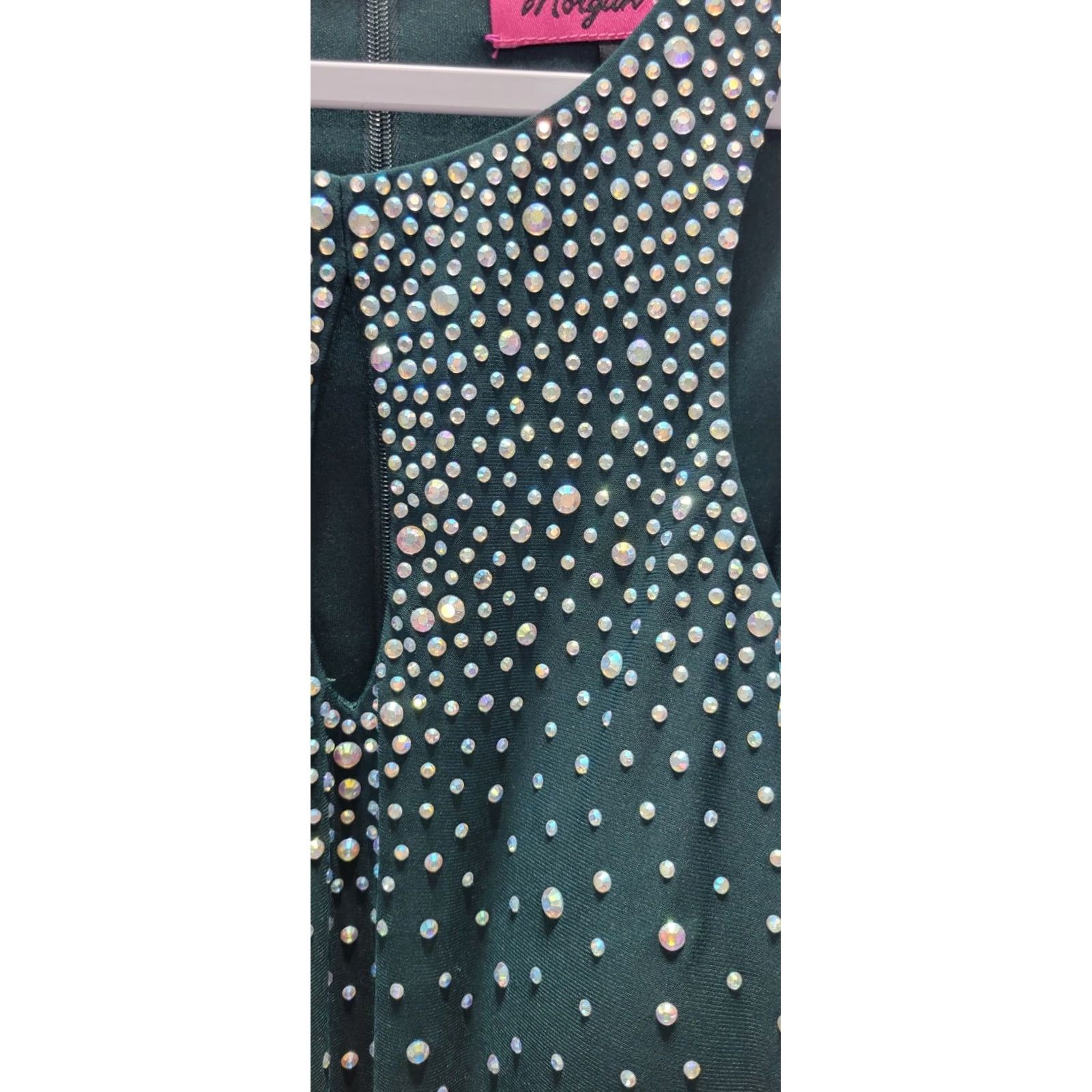 Vintage Morgan Co. Green Mermaid Maxi Rainstone Prom Evening Dress Sz 17 NWT Size XXL / US 16-18 / IT 52-54 - 5 Thumbnail