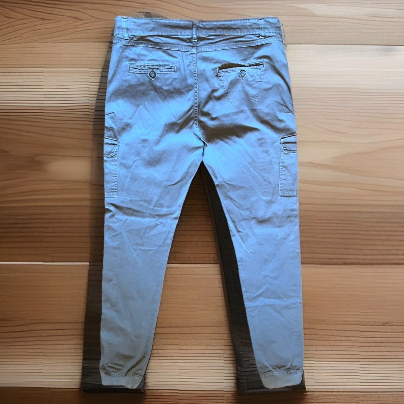 Vintage Berna Italia Mens Cargo Jogger Pants 35x34 Tan Button Fly Hipster Boho Sleek Size US 35 - 2 Thumbnail