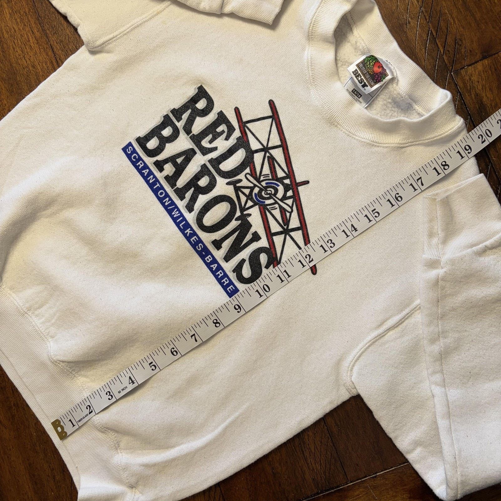 Fruit Of The Loom Vtg Scranton/Wilkes-Barre Red Barons Sweatshirt Boys 16 Size US XS / EU 42 / 0 - 7 Thumbnail