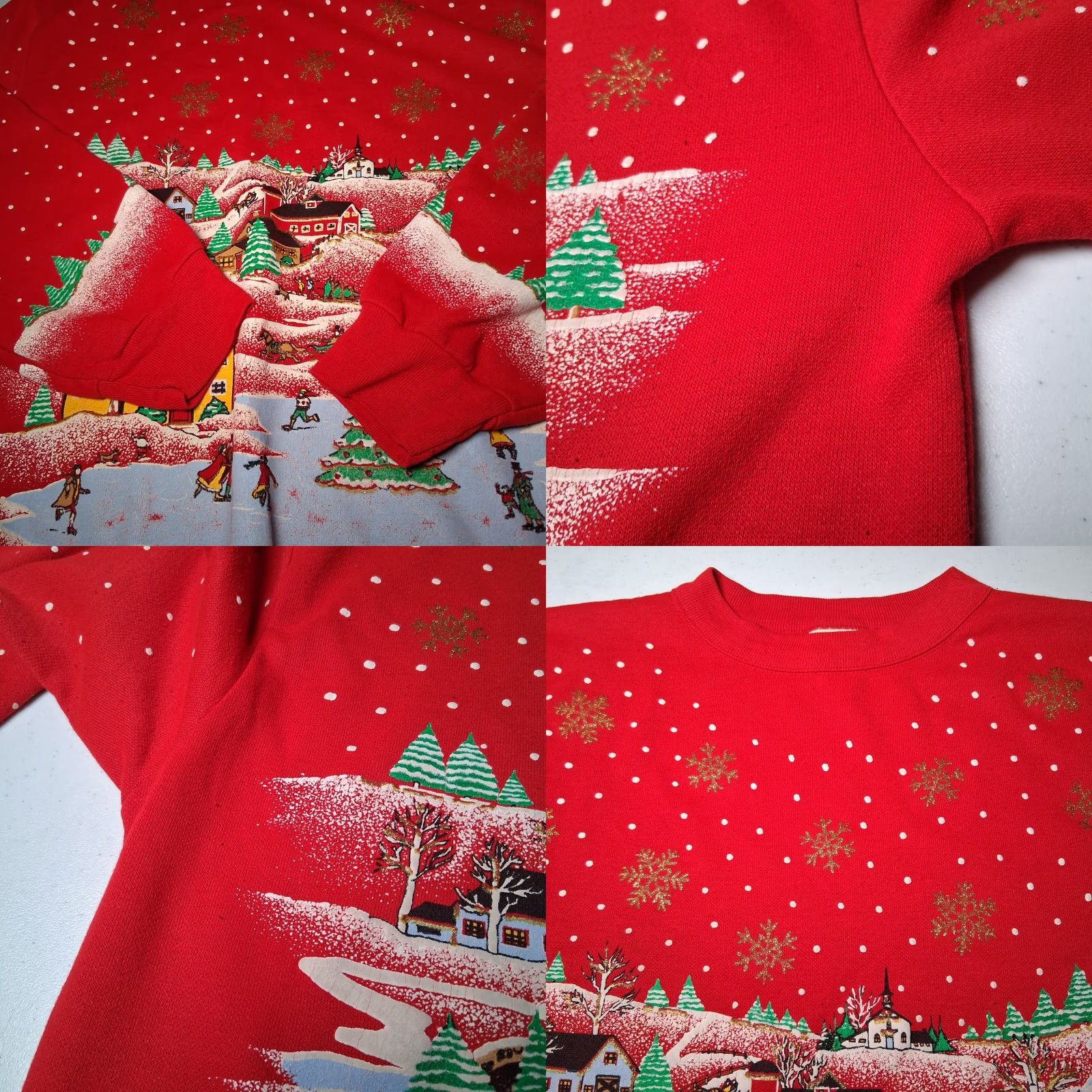 Vintage VINTAGE Holiday Time Christmas Sweatshirt L Women Red Glitter Ice Skate Granny Solid Crew Neck Long Sleeve Pullover Christmas Village 00s Womens Size L / US 10 / IT 46 - 10 Thumbnail