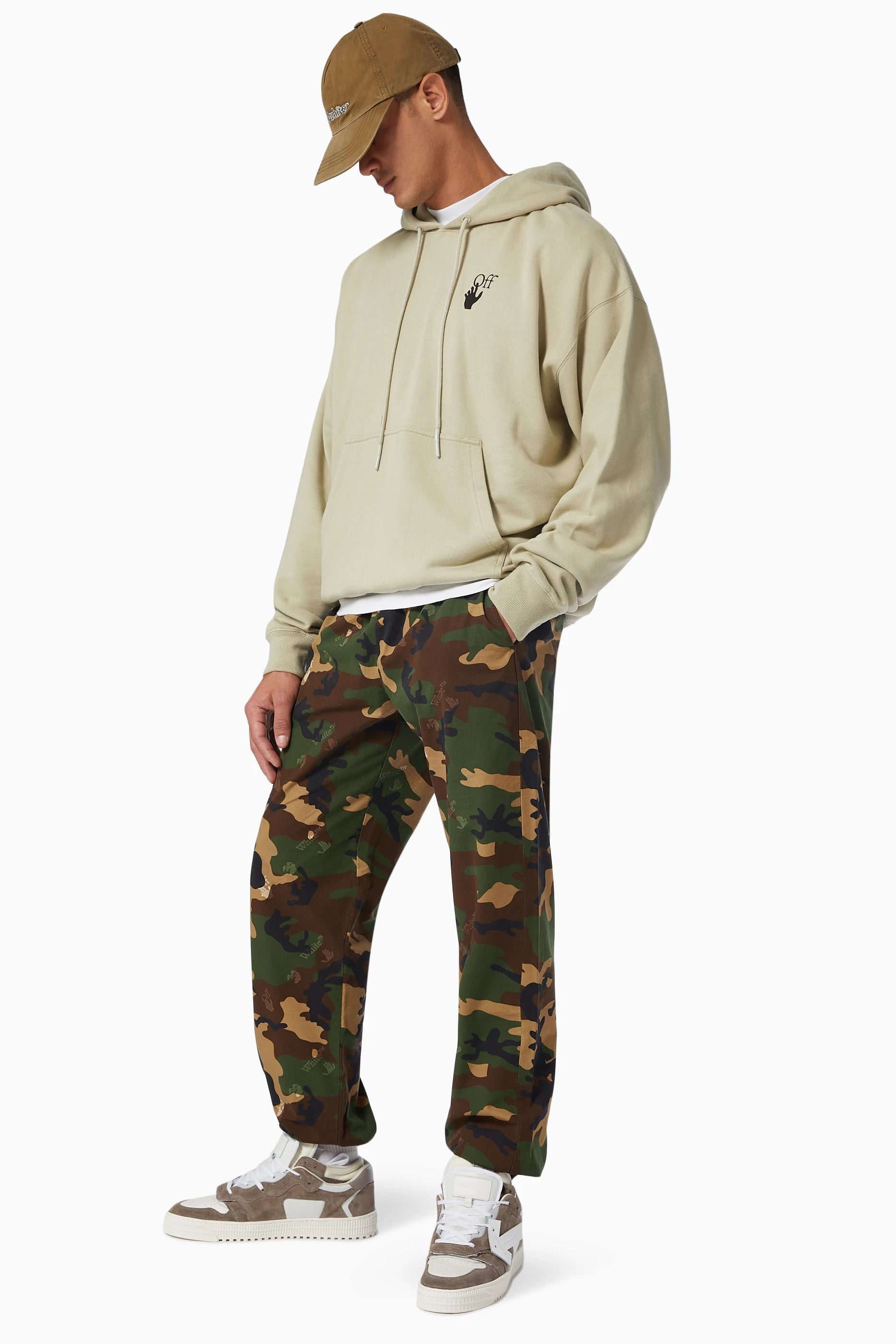 Off-White Beige Bubble Arrows Oversized Skate Hoodie Size US XXS / EU 40 - 5 Thumbnail