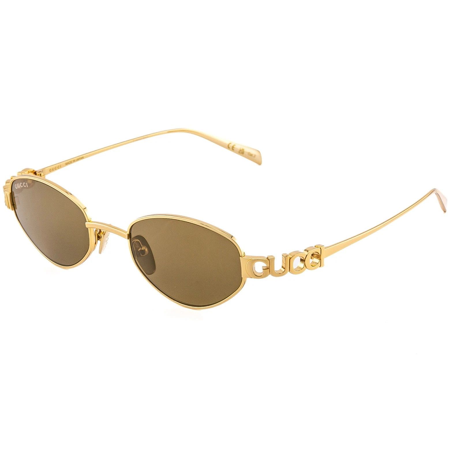 Gucci GUCCI 1935 Gg1935S Gold Bronze Logo Unisex Metal Oval 003 Size ONE SIZE - 3 Thumbnail
