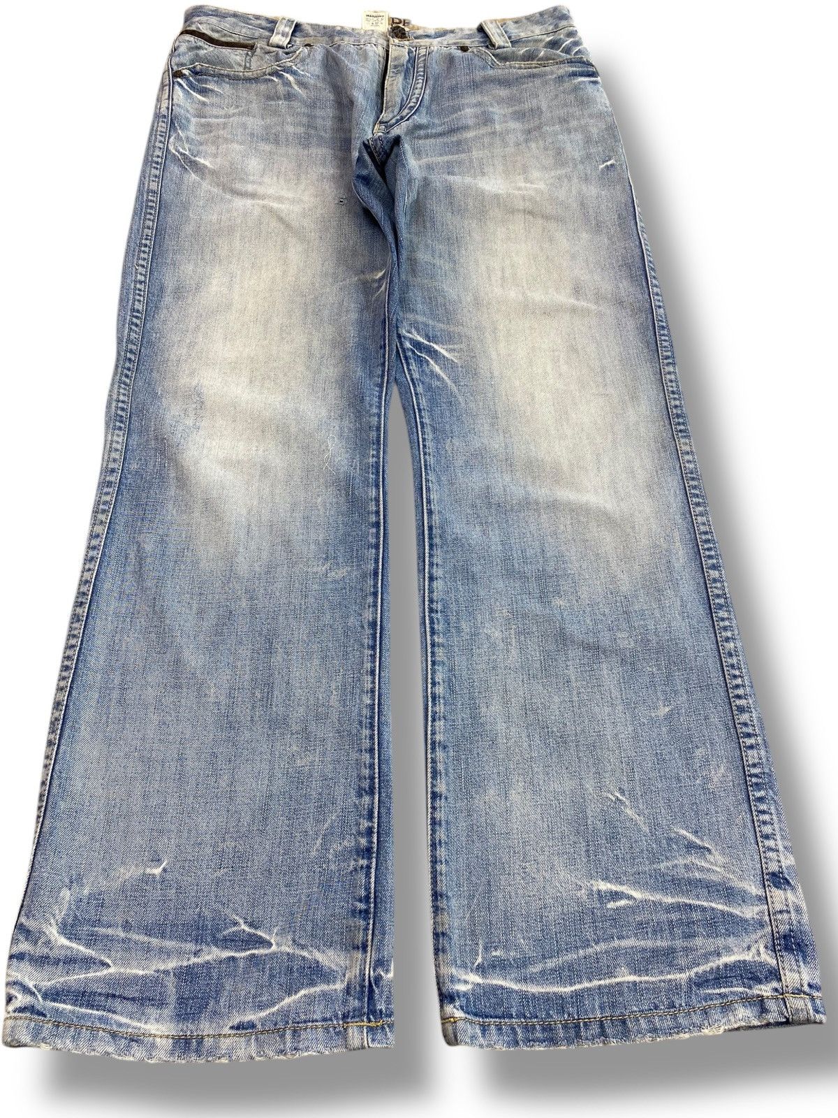 Japanese Brand Faded Wash Style Straight Leg Jeans