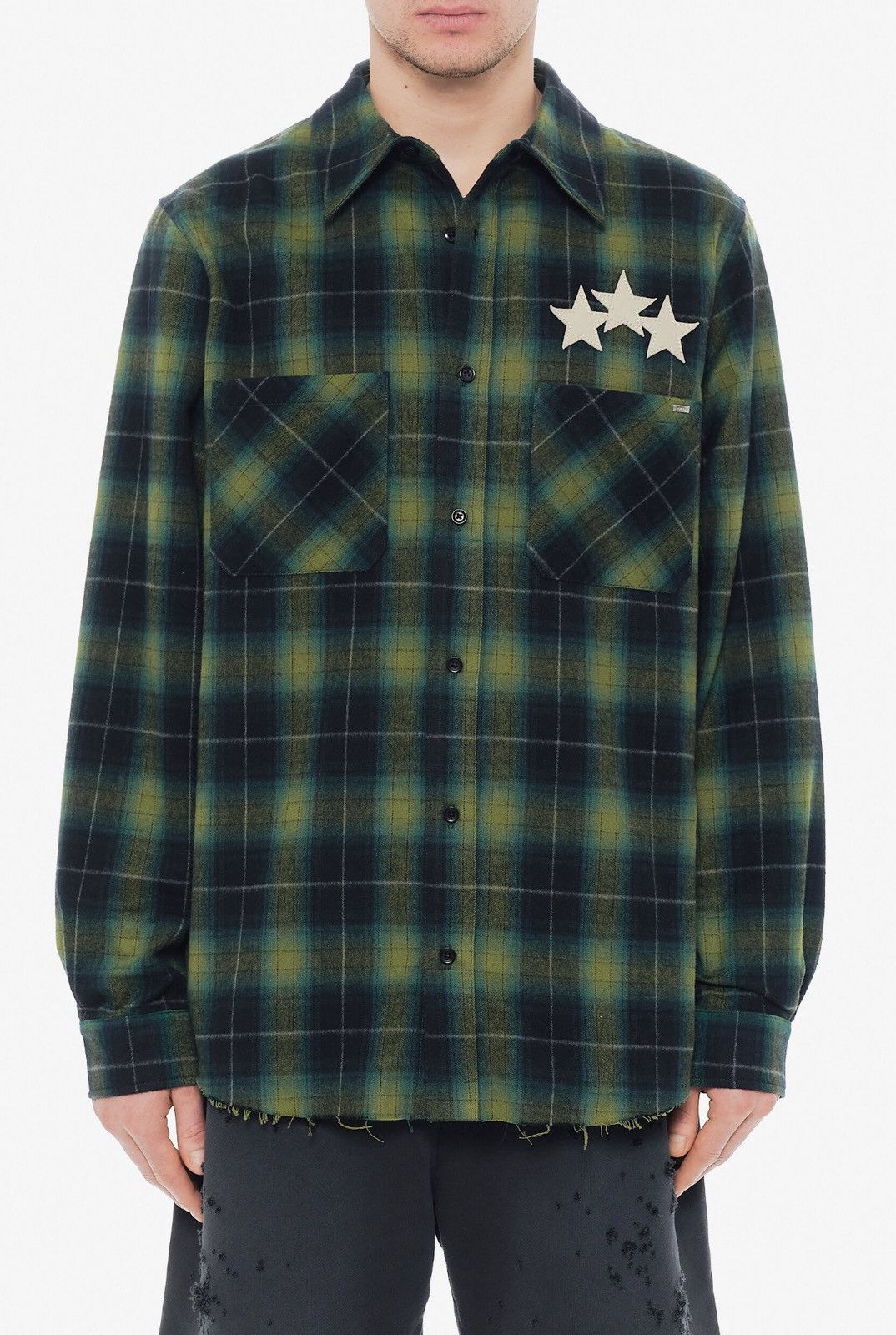 Amiri Last Size Amiri Shirt Distressed Star Plaid IT 54 Size US XL / EU 56 / 4 - 1 Thumbnail