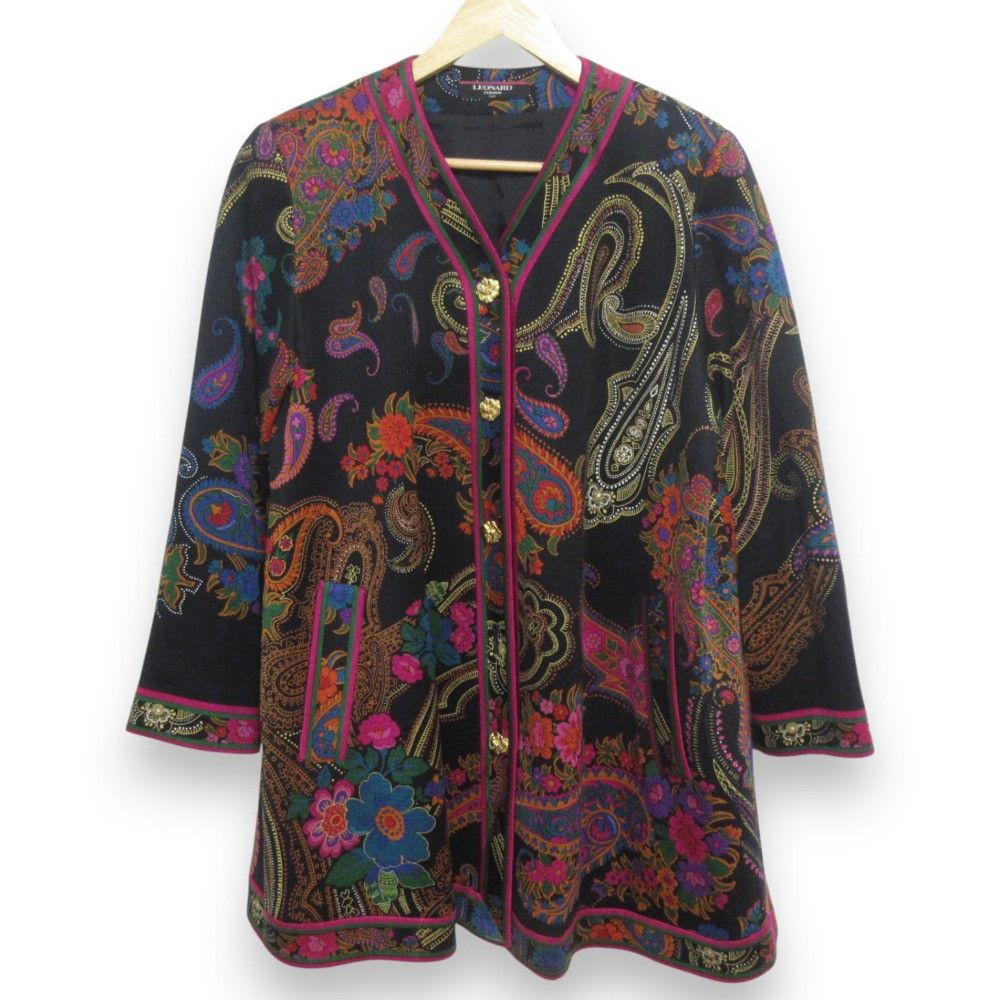 Other Other LEONARD Silk Collarless Jacket Others Outerwear DUTY FREE for USA Size ONE SIZE - 1 Thumbnail