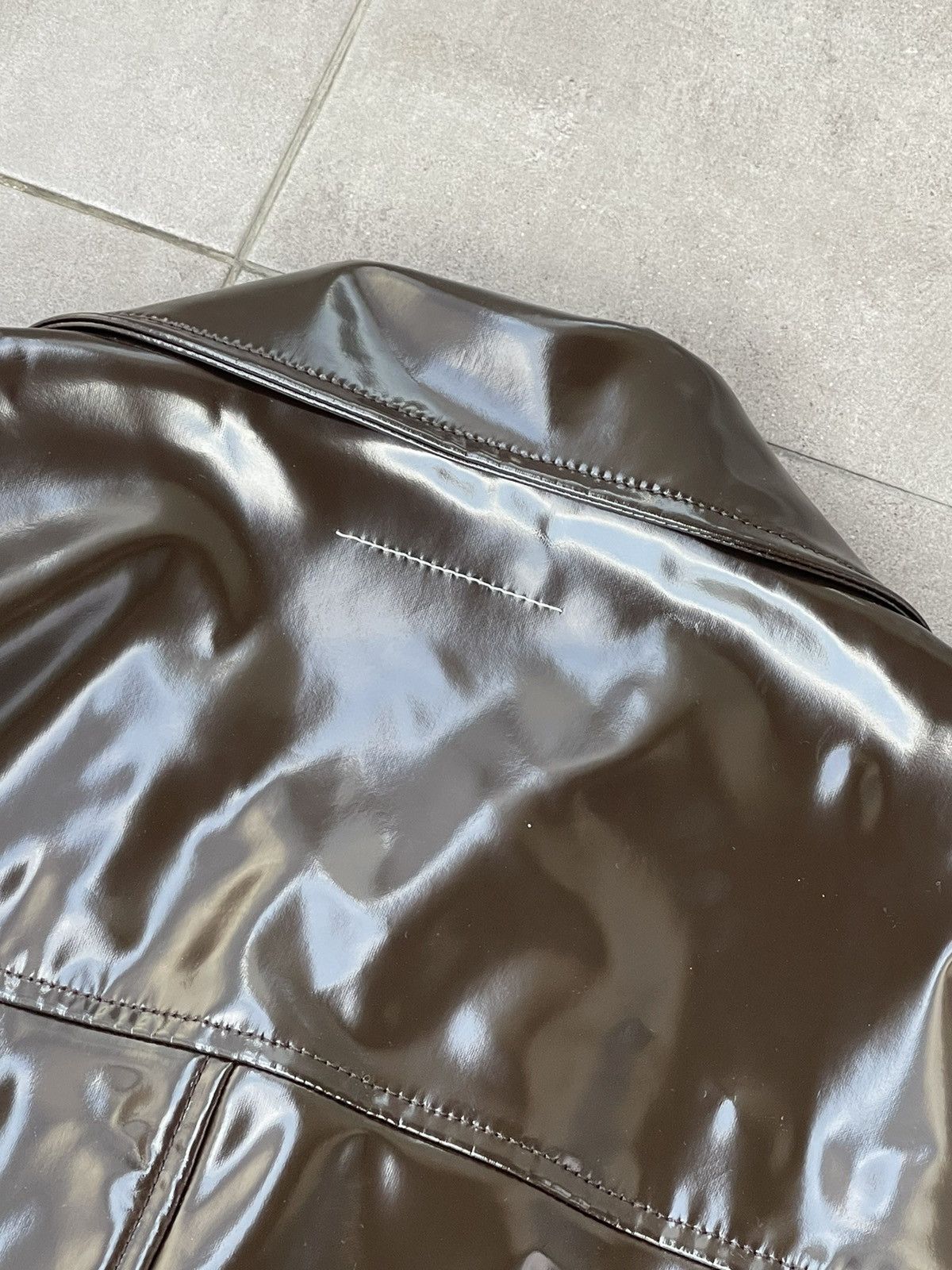 Maison Margiela !DS! SS23 Maison Margiela Faux Leather Brown Patent Jacket Size M / US 6-8 / IT 42-44 - 20 Thumbnail