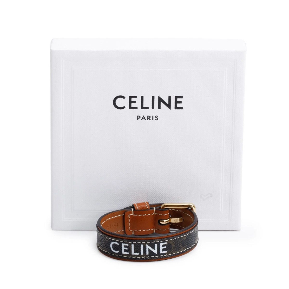 Celine CELINE Celine Triomphe Canvas Leather Bracelet w/ Box Size ONE SIZE - 2 Thumbnail