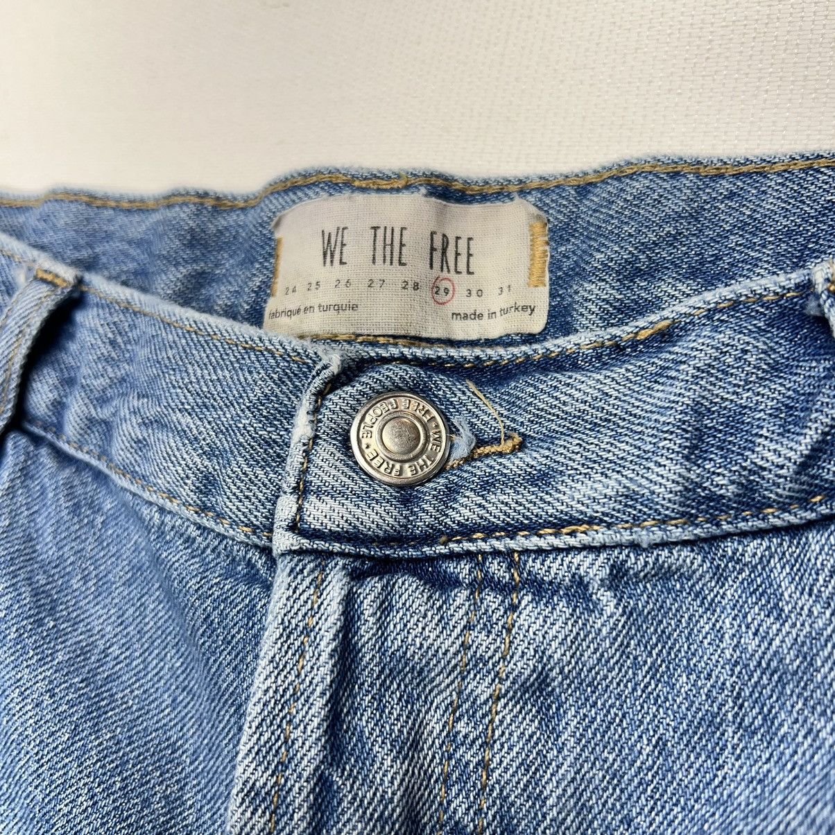 Free People We The Free Jeans Blue Straight Distressed Destroyed Ripped Size 29" - 7 Thumbnail