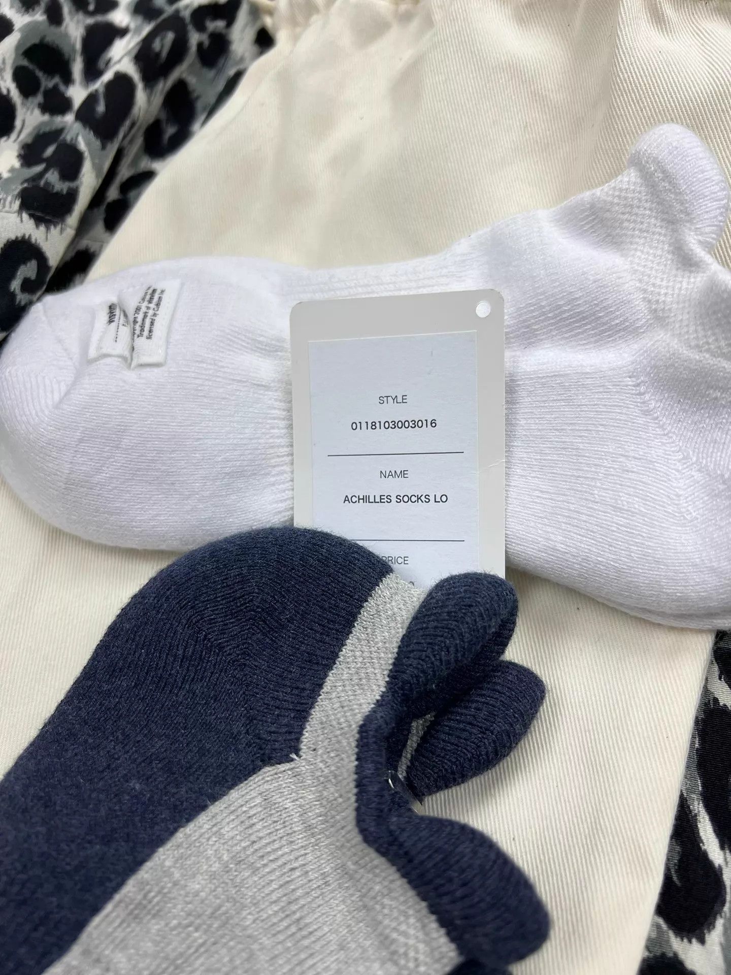Visvim VISVIM ACHILLES SOCKS LOW Navy/White S/M Size ONE SIZE - 5 Thumbnail