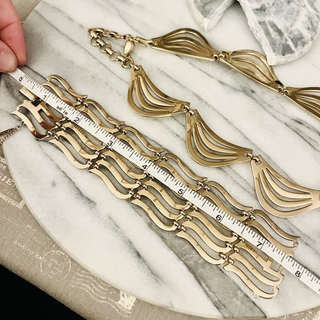 Monet Vintage Signed Monet Necklace and Bracelet Set Gold MCM Size ONE SIZE - 8 Thumbnail