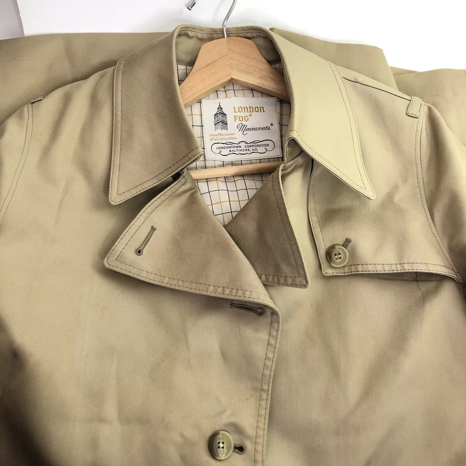 London Fog Women Trench Coat Sz 8 Beige Tan Weatherwear Single Breast Size M / US 6-8 / IT 42-44 - 12 Thumbnail