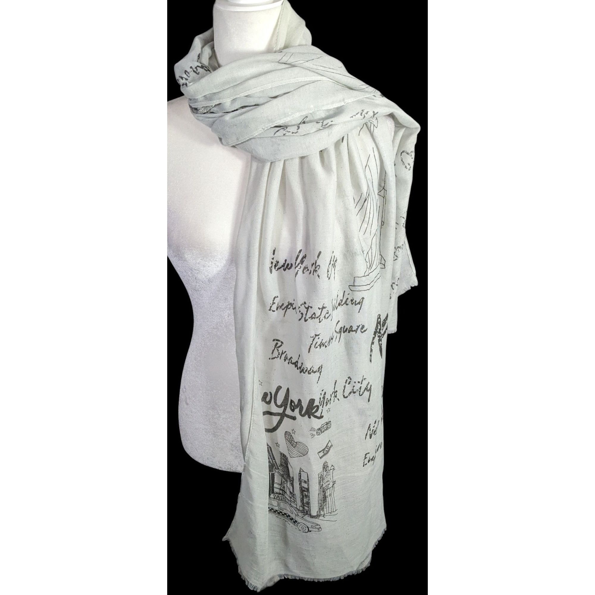 Other New York City Souvenir Scarf Statue Of Liberty & Skyline Pri Size ONE SIZE - 1 Thumbnail