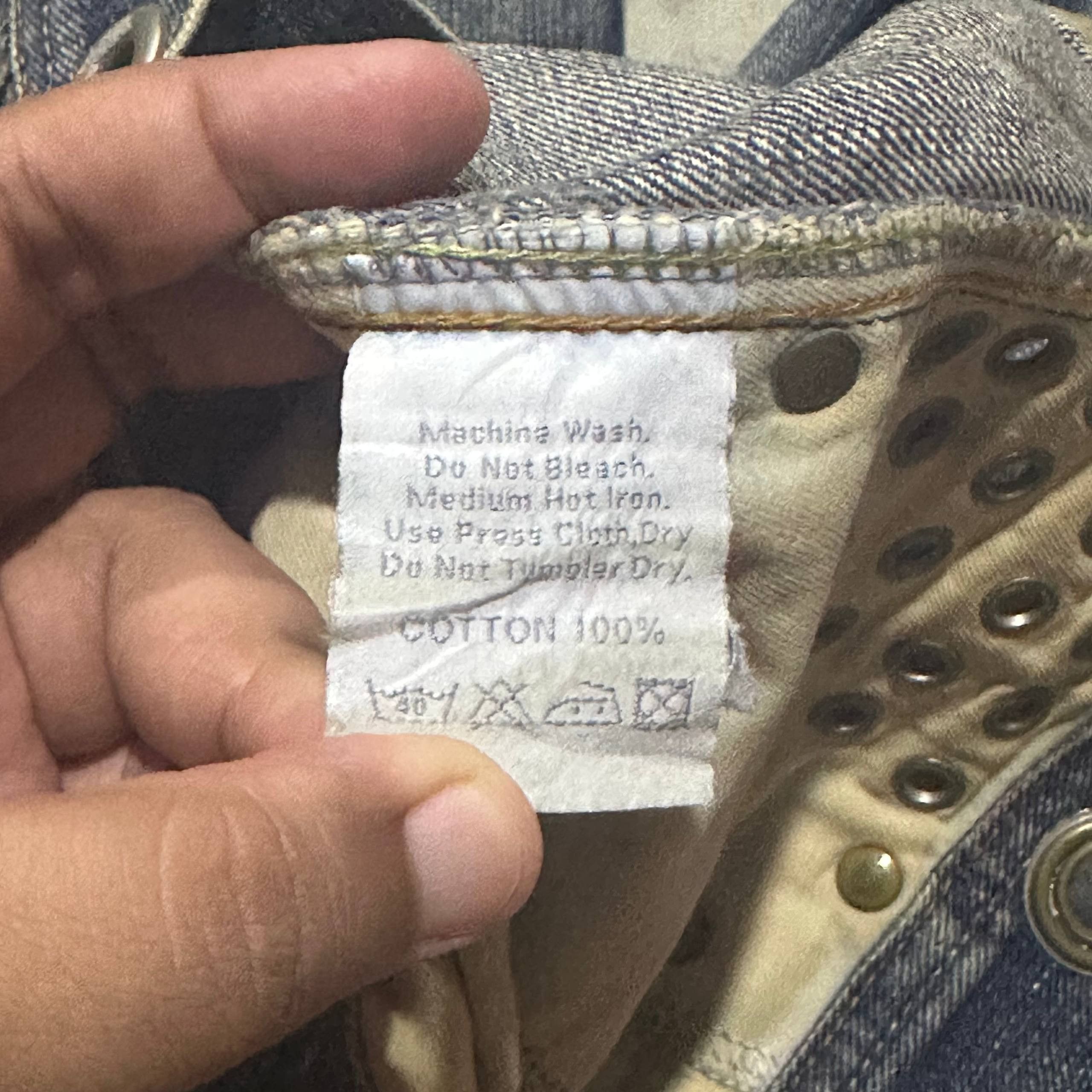 Japanese Brand 2000s Gogmagog Japan Distressed Flared Grommet Rivet Jeans Size US 34 / EU 50 - 17 Thumbnail