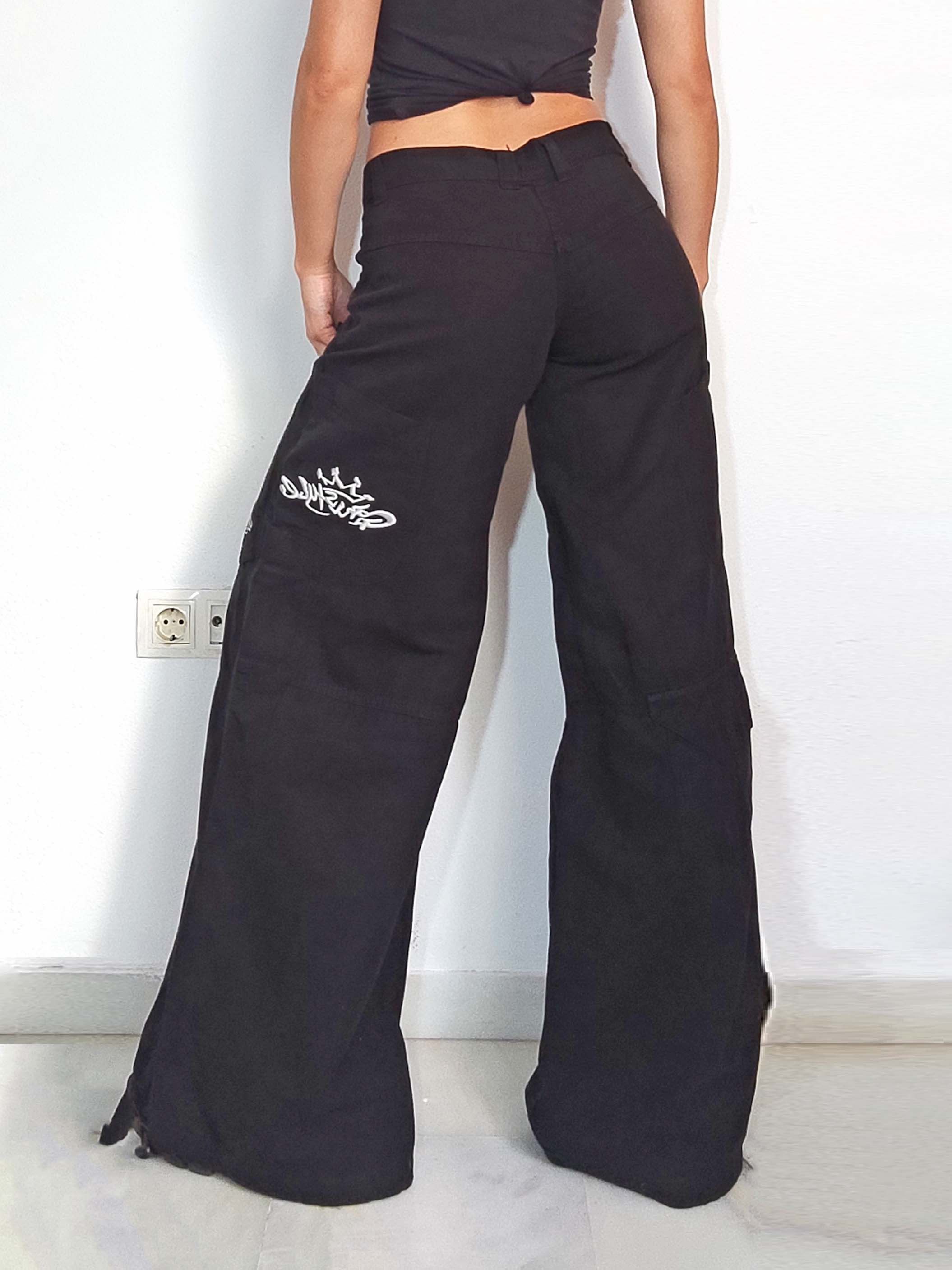 Vintage Vintage Hip Hop Baggy Trousers with Graffiti embroidery Size 27" / US 4 / IT 40 - 3 Thumbnail
