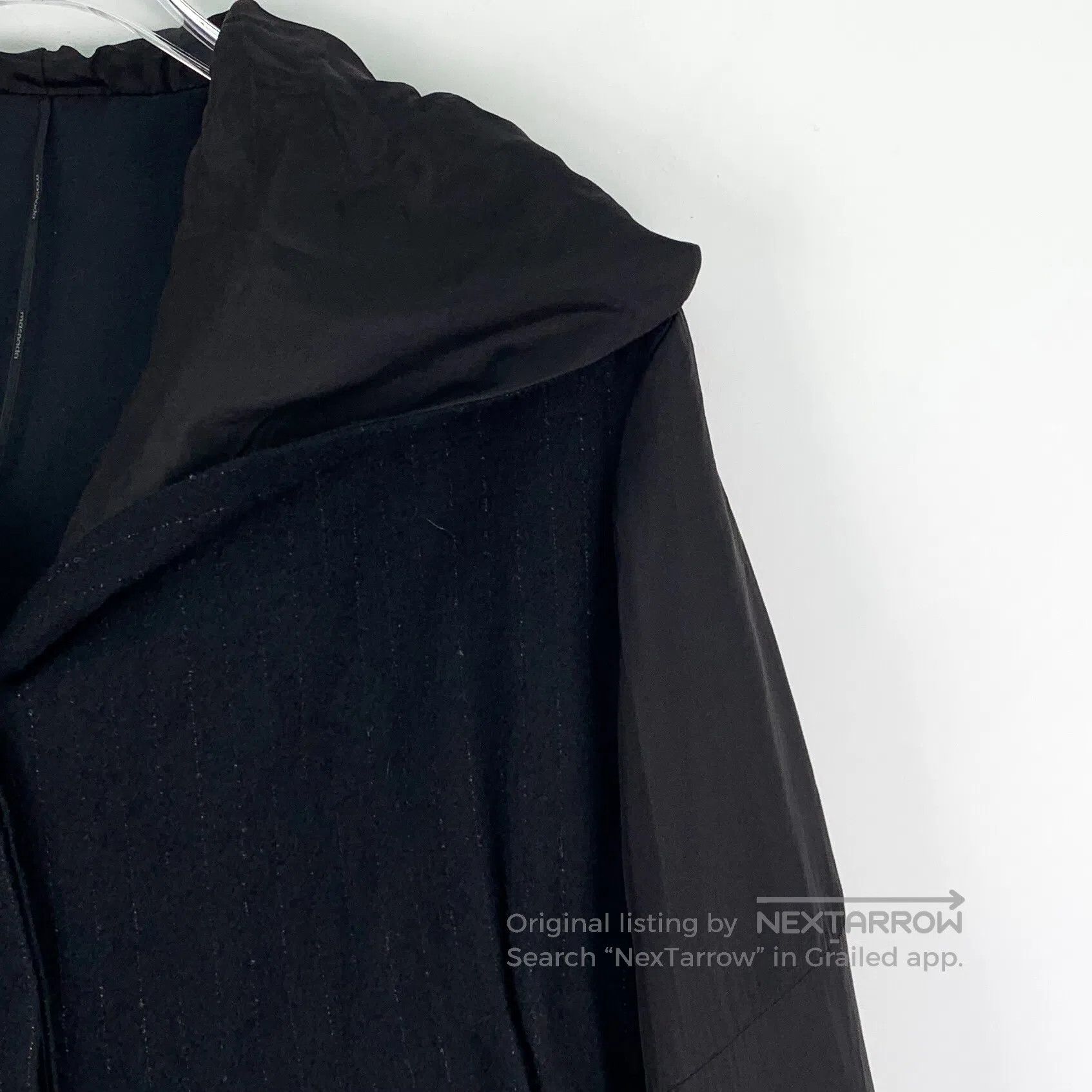 Masnada Masnada Black wool hooded long-sleeve trench coat| Size M / US 6-8 / IT 42-44 - 3 Thumbnail