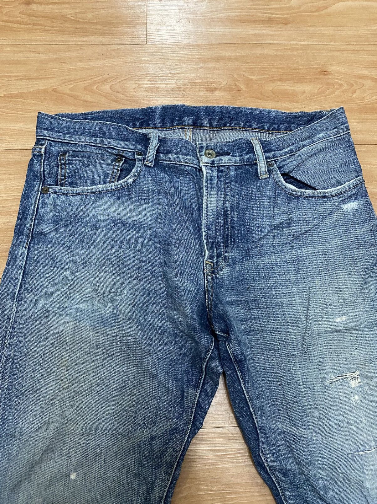 Japanese Brand × Uniqlo Vintage uniqlo selvedge distressed denim Size US 36 / EU 52 - 4 Thumbnail