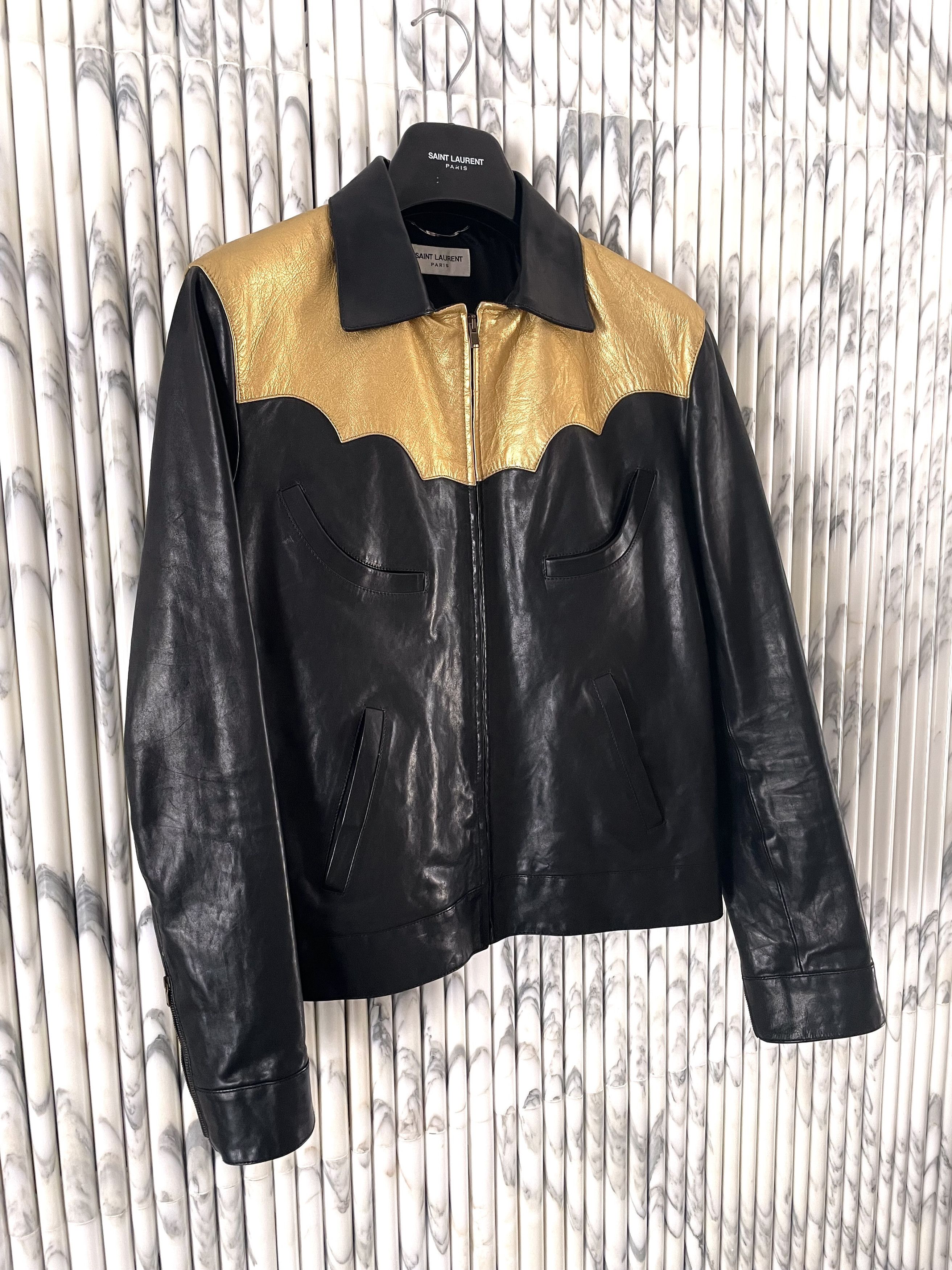 Hedi Slimane × Saint Laurent Paris GRAIL SS15 PSYCH ROCK CIRCUS WESTERN OILED CALFSKIN JACKET Size US M / EU 48-50 / 2 - 4 Thumbnail