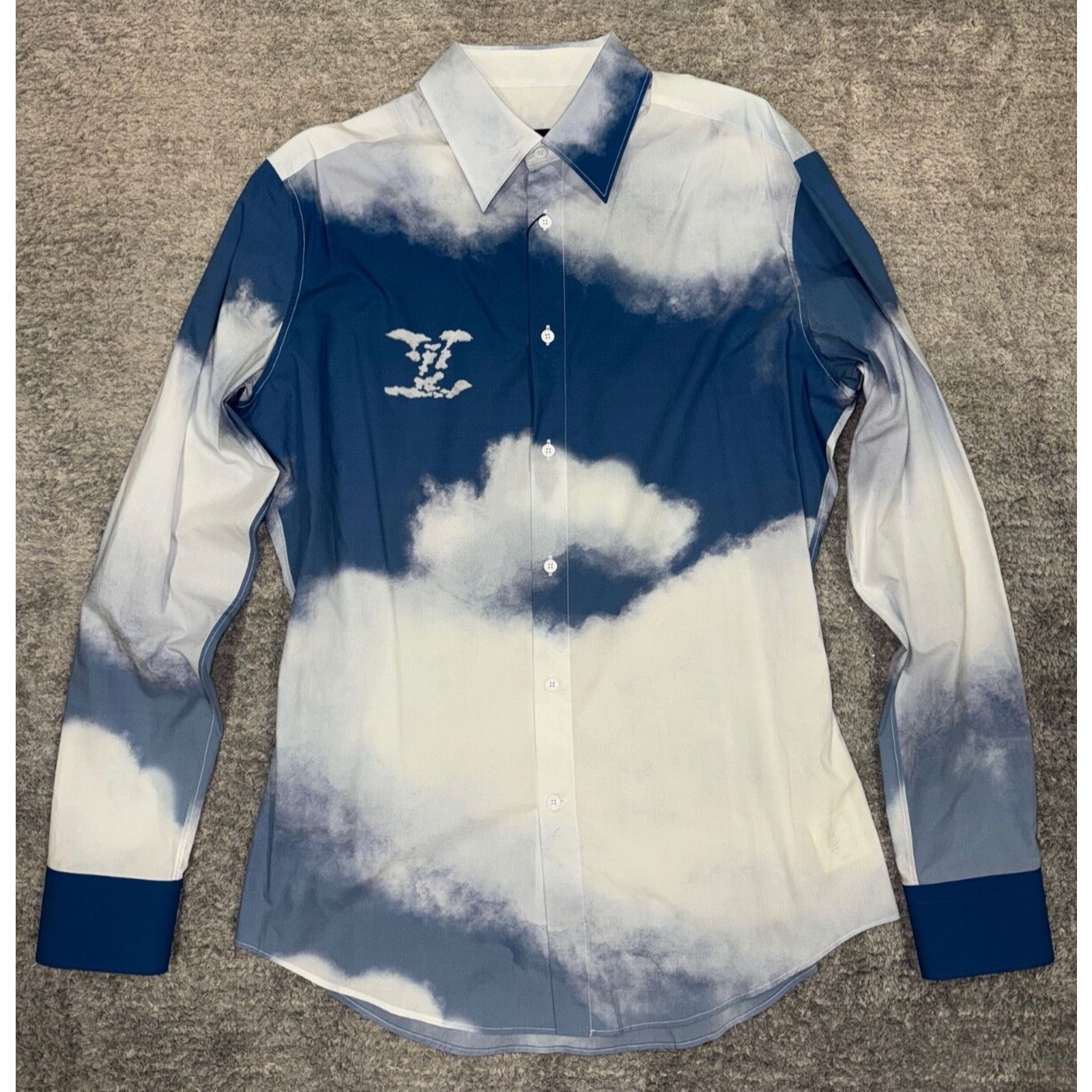 Louis Vuitton Louis Vuitton Clouds Blue White Logo Long Sleeve Button Up Size US L / EU 52-54 / 3 - 2 Thumbnail