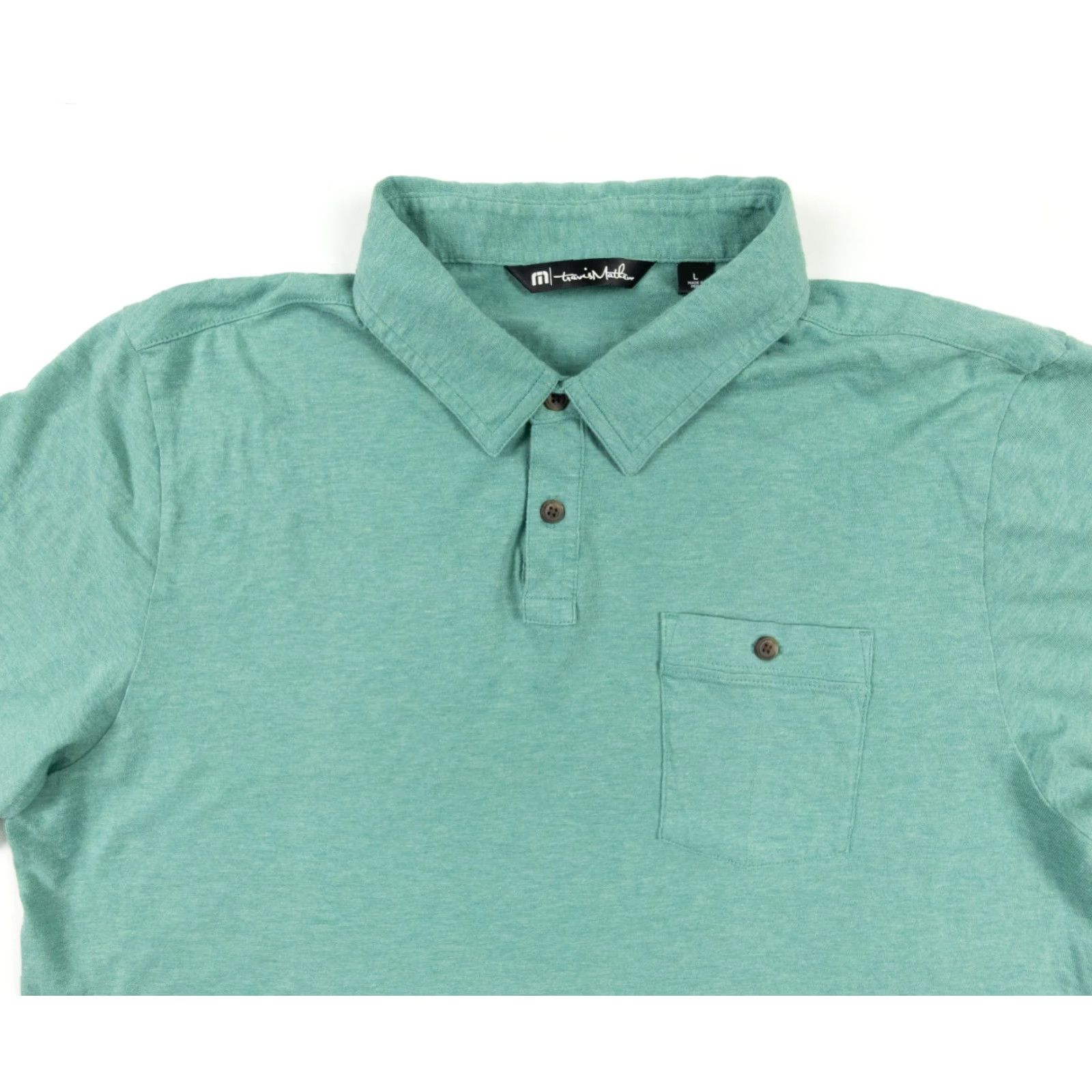 TravisMathew Travis Mathew Polo Shirt Adult Large Green Short Sleeve Mens Size US L / EU 52-54 / 3 - 2 Thumbnail