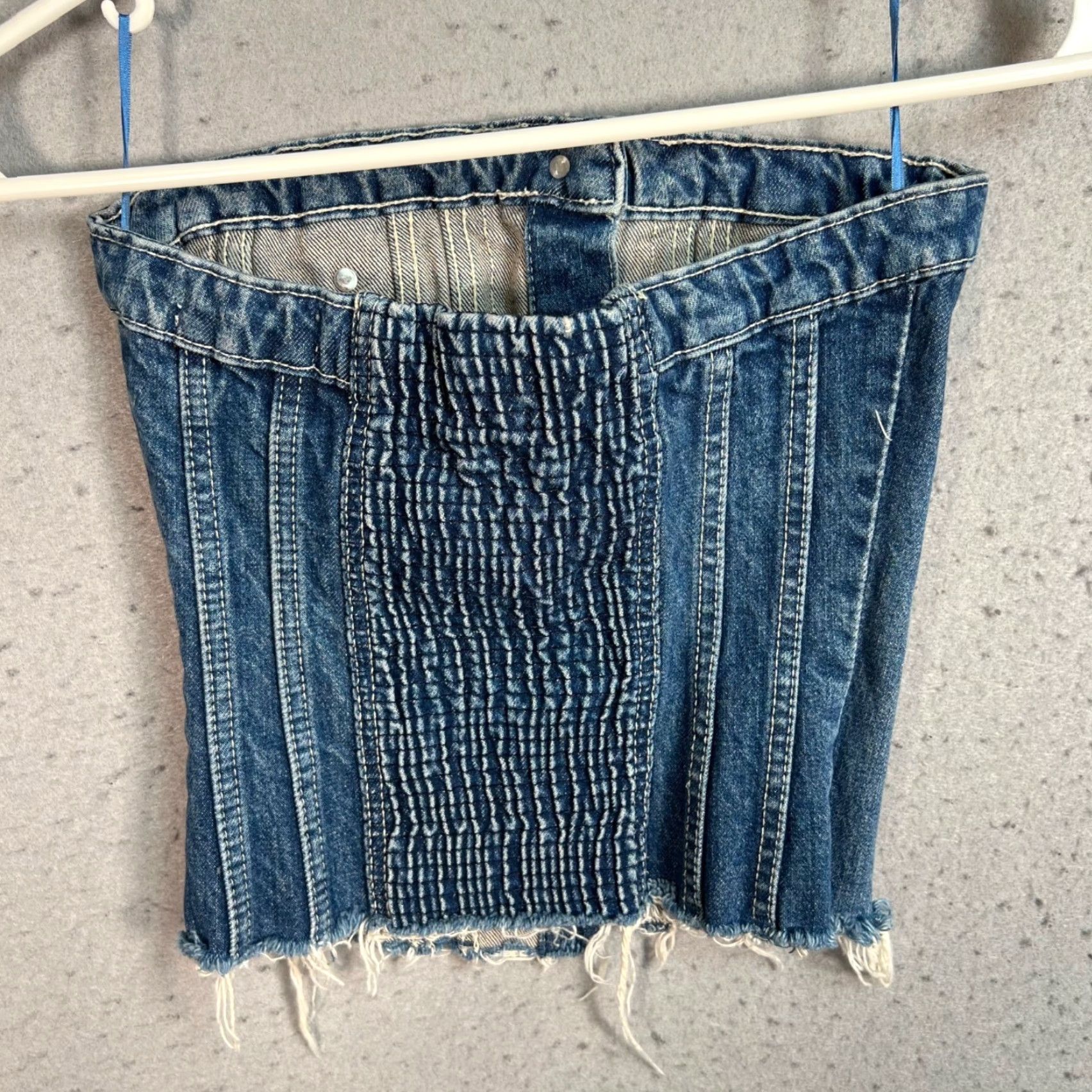 Zara VINTAGE Zara Denim Corset Top Womens XS Cotton Blend Size XS / US 0-2 / IT 36-38 - 2 Thumbnail