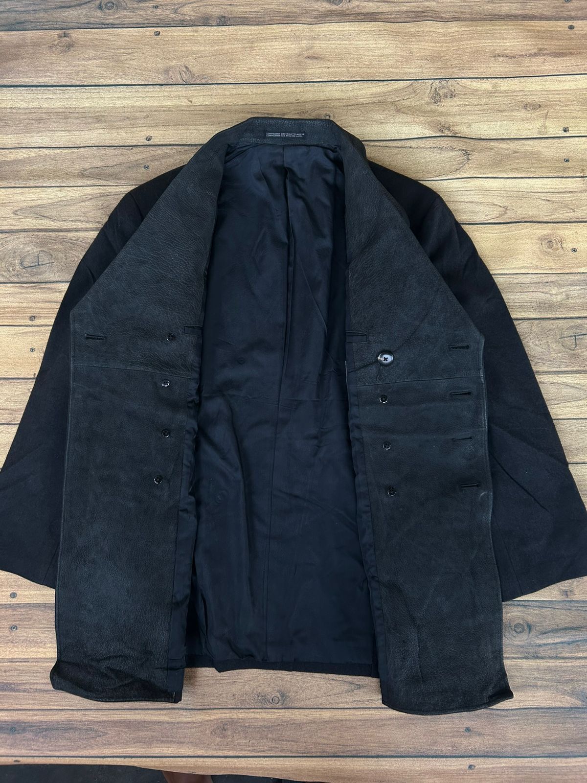 Yohji Yamamoto Yohji yamamoto pour homme leather neck wool coat Size 44S - 5 Thumbnail