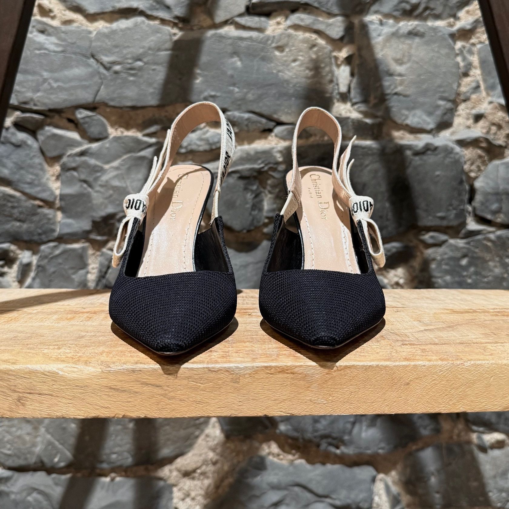 Dior Dior Black Technical Fabric J'adior Slingback Pumps Size US 7 / IT 37 - 3 Thumbnail