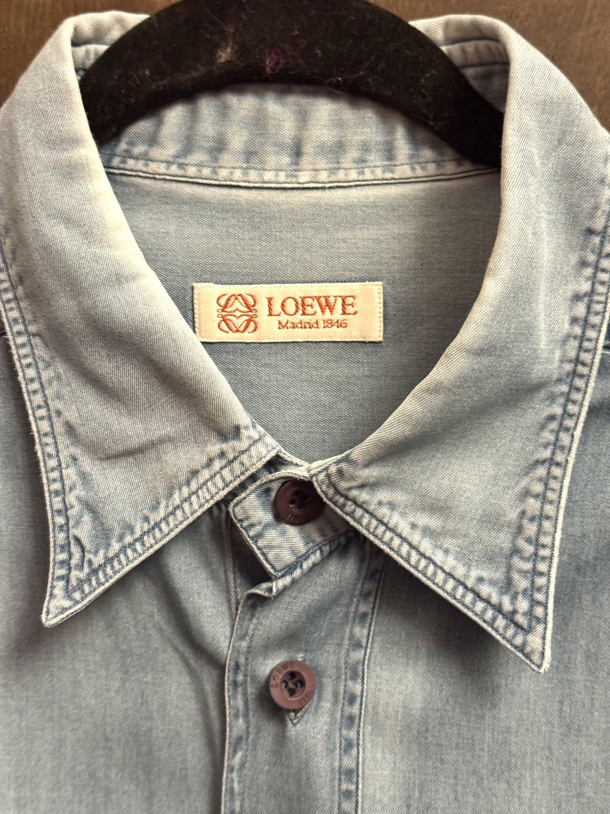 Loewe vintage loewe denim blue shirt 43 Size US XL / EU 56 / 4 - 2 Thumbnail