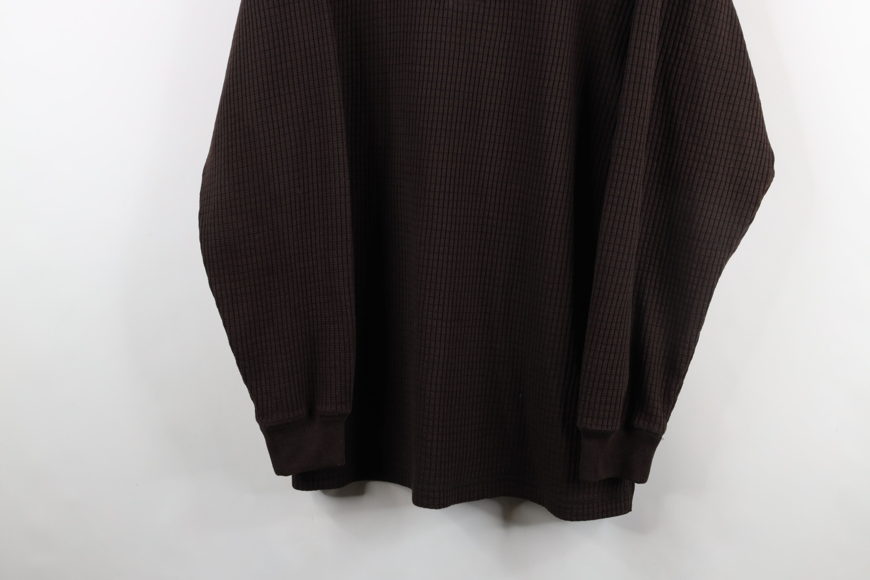 Vintage Vintage 90s Streetwear Heavyweight Long Sleeve Polo Brown Size US L / EU 52-54 / 3 - 3 Thumbnail