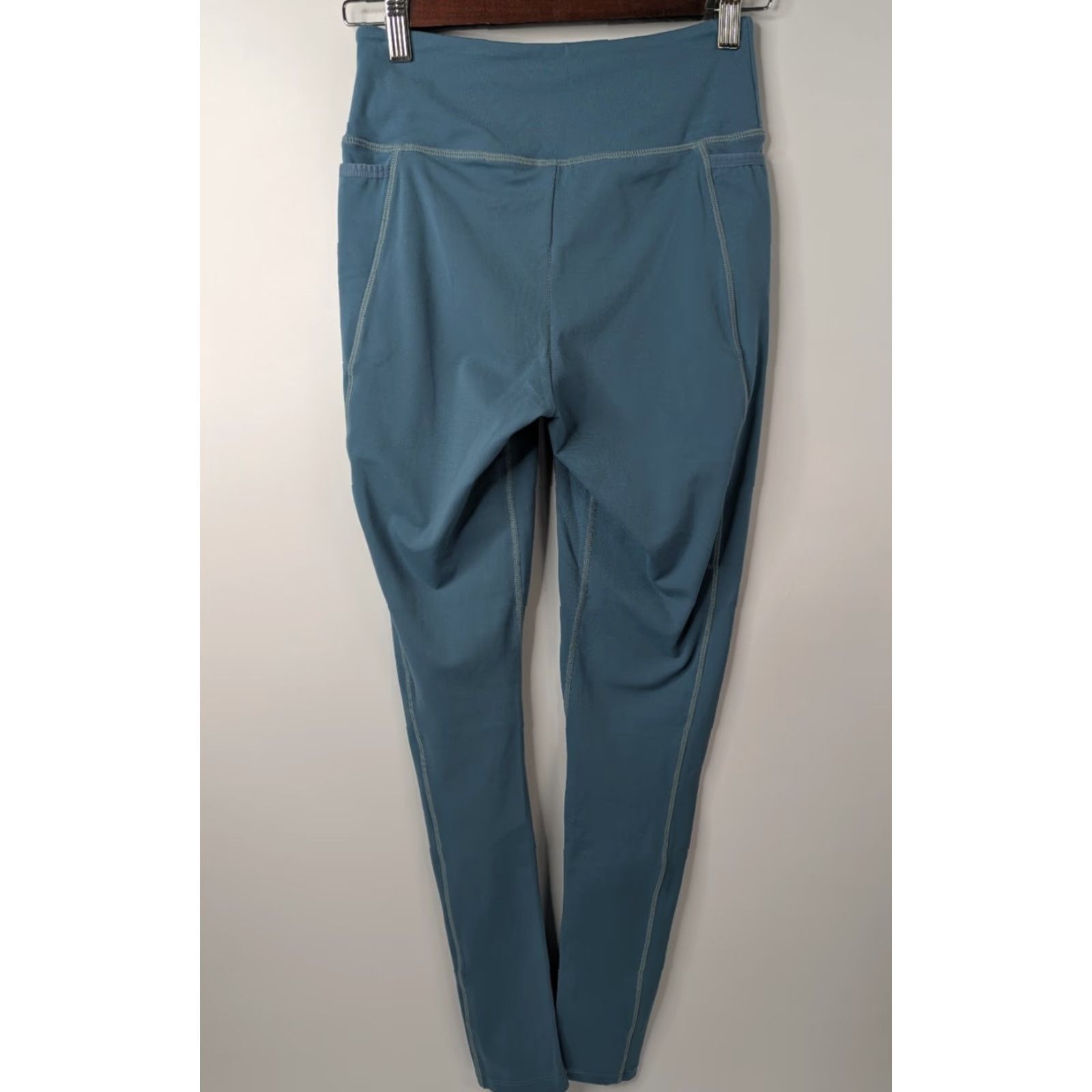 Gymshark GYMSHARK Leggings Dreamy 2.0 High Rise Stretch Teal Pockets Logo Small Activewear Womens Size 28" / US 6 / IT 42 - 5 Thumbnail
