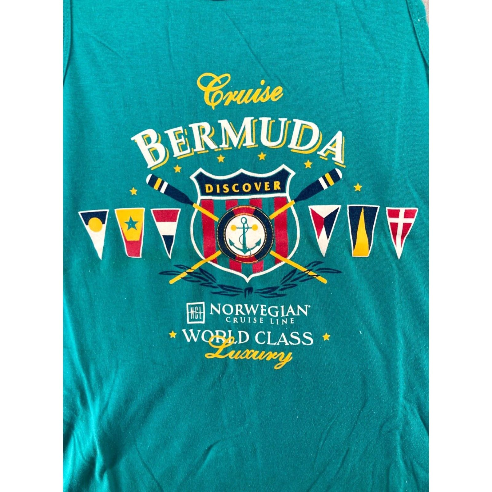 Vintage Cruise Bermuda Mens Tanktop 2XL Blue Flags Size US XXL / EU 58 / 5 - 2 Thumbnail